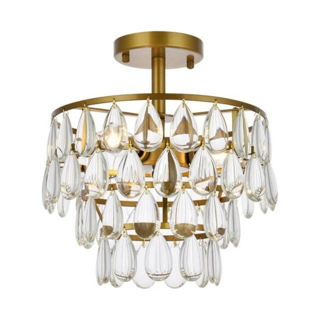 Elegant Lighting Mila 12 inch flush mount in brass