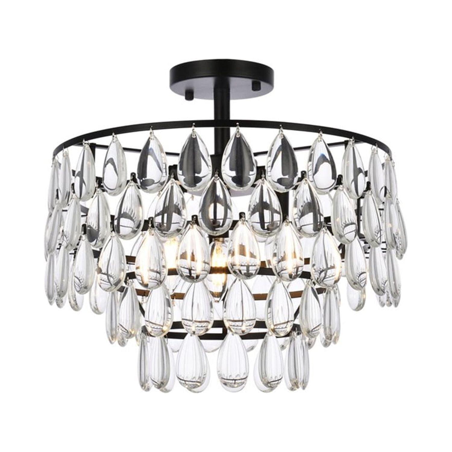 Elegant Lighting Mila 16 inch flush mount in black