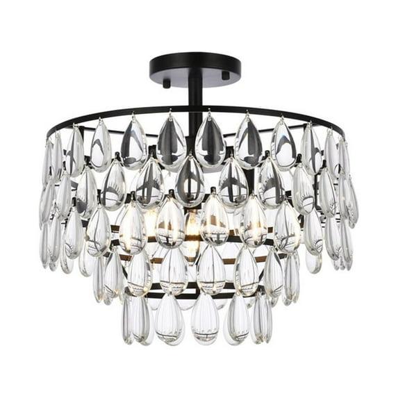 Elegant Lighting Mila 16 inch flush mount in black