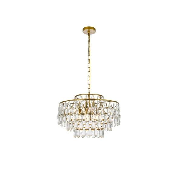 Elegant Lighting Mila 5 - Light Pendant in  Brass