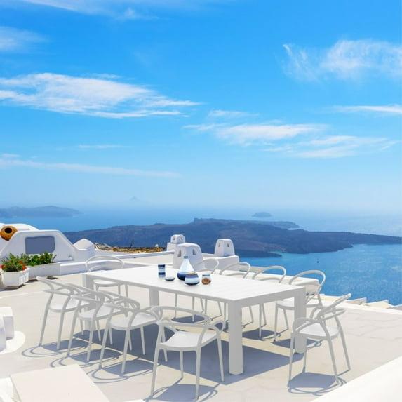Comet 39.37'' Rectangular 10 - Person Outdoor Dining Set