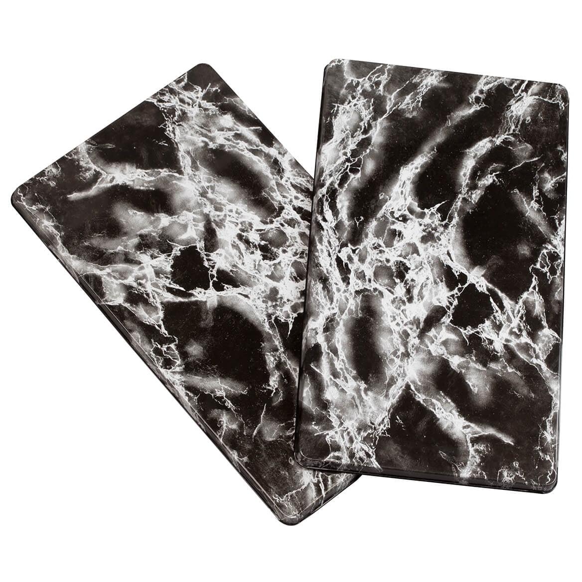 Black Faux Marble Enamel Gas and Electric Stove Burner Covers
