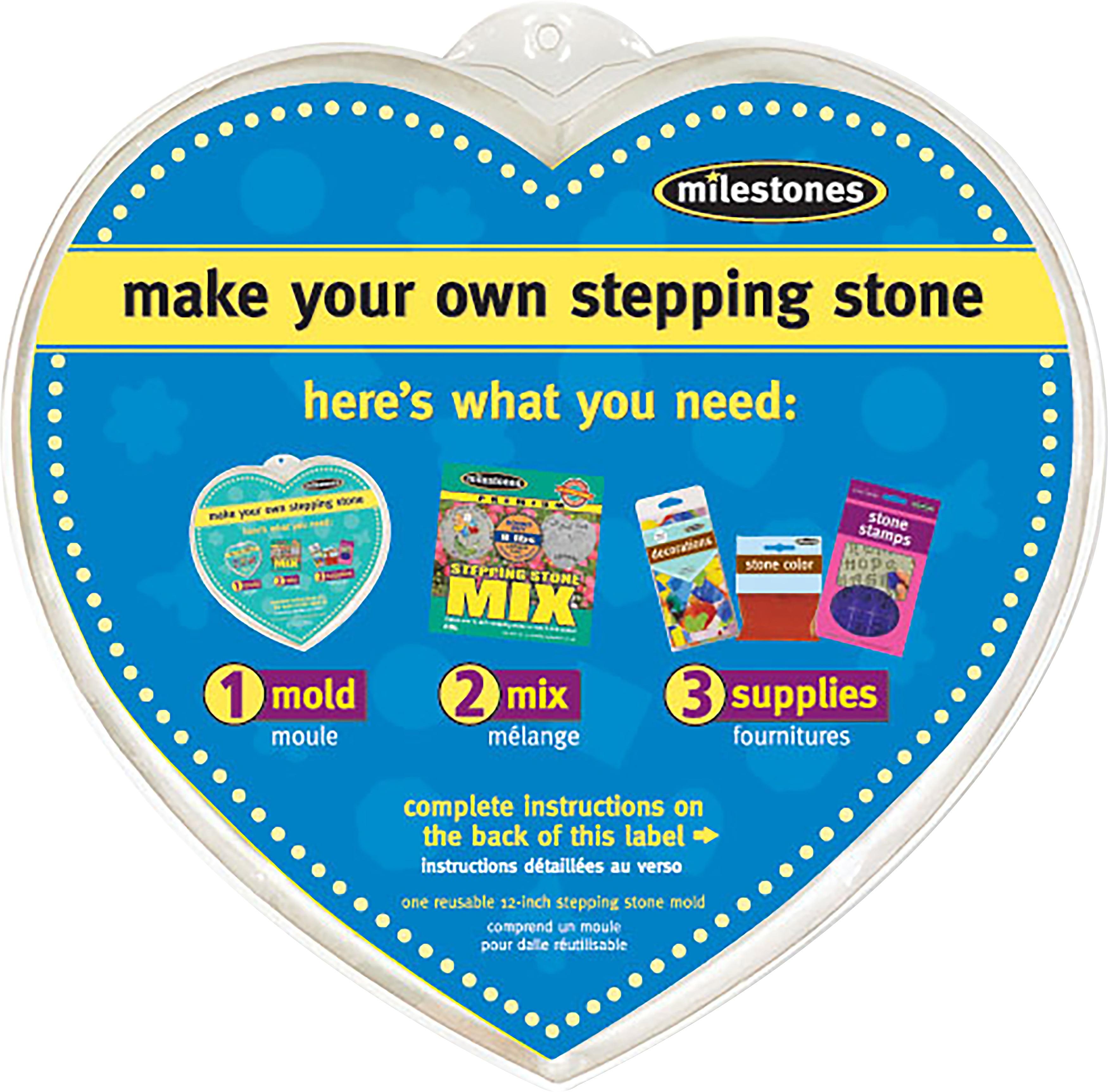 Reusable 12-Inch Heart Plastic Stepping Stone Mold