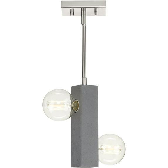 Progress Lighting, Mill Beam, 2-Light, Mini-Pendant, Brushed Nickel, Industrial Hanging Collection