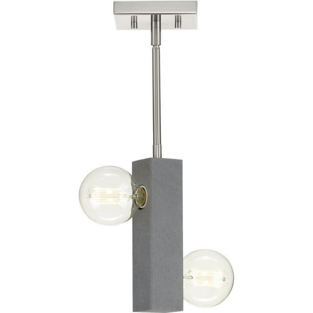 Progress Lighting, Mill Beam, 2-Light, Mini-Pendant, Brushed Nickel, Industrial Hanging Collection