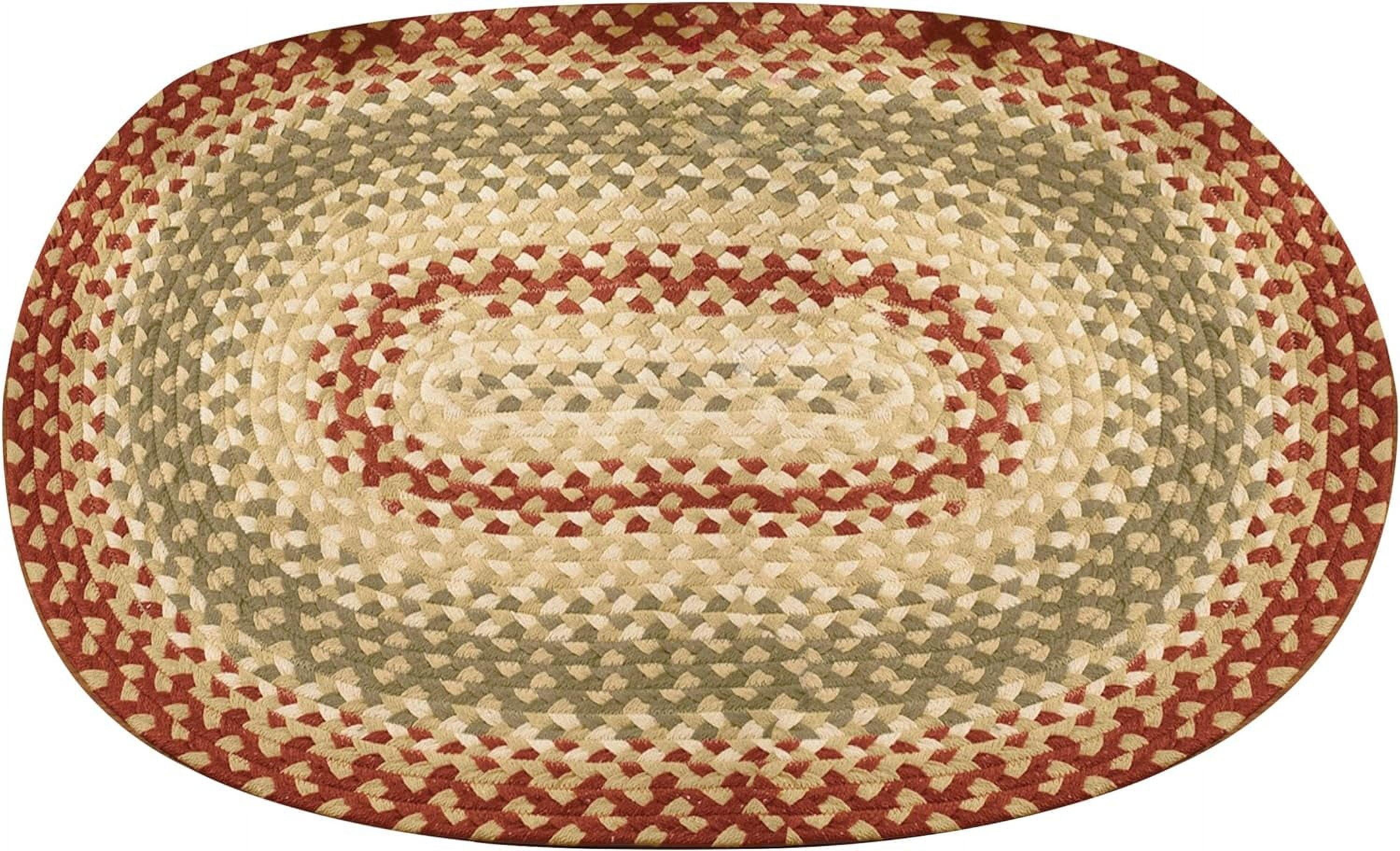 Handcrafted Red Cotton Braided Oval Rug 32'' x 42''