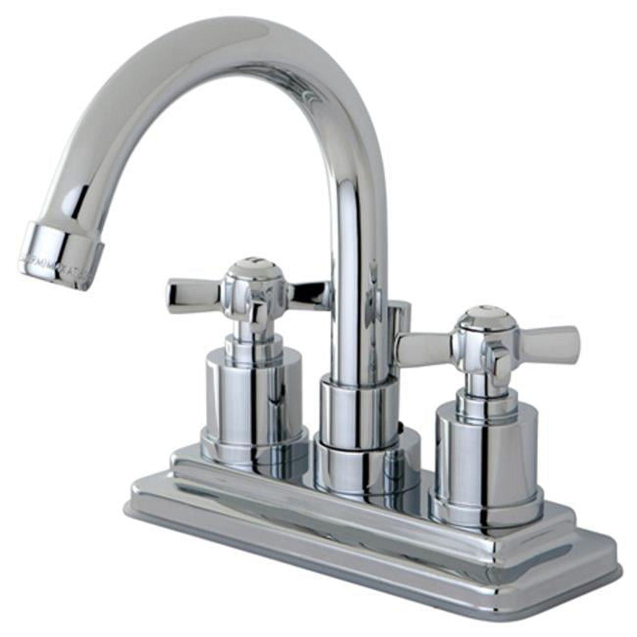 Kingston Brass Millennium Two-Handle 3-Hole Deck Mount 4" Centerset Bathroom Faucet with Brass Pop-Up