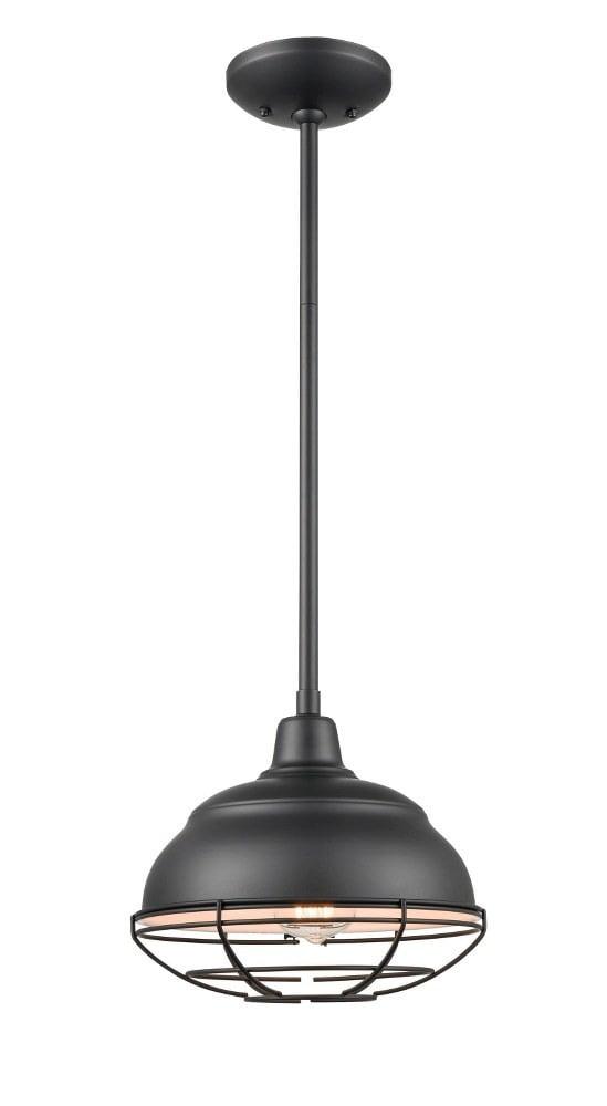 Neo-Industrial Matte Black Mini Pendant Light for Indoor/Outdoor