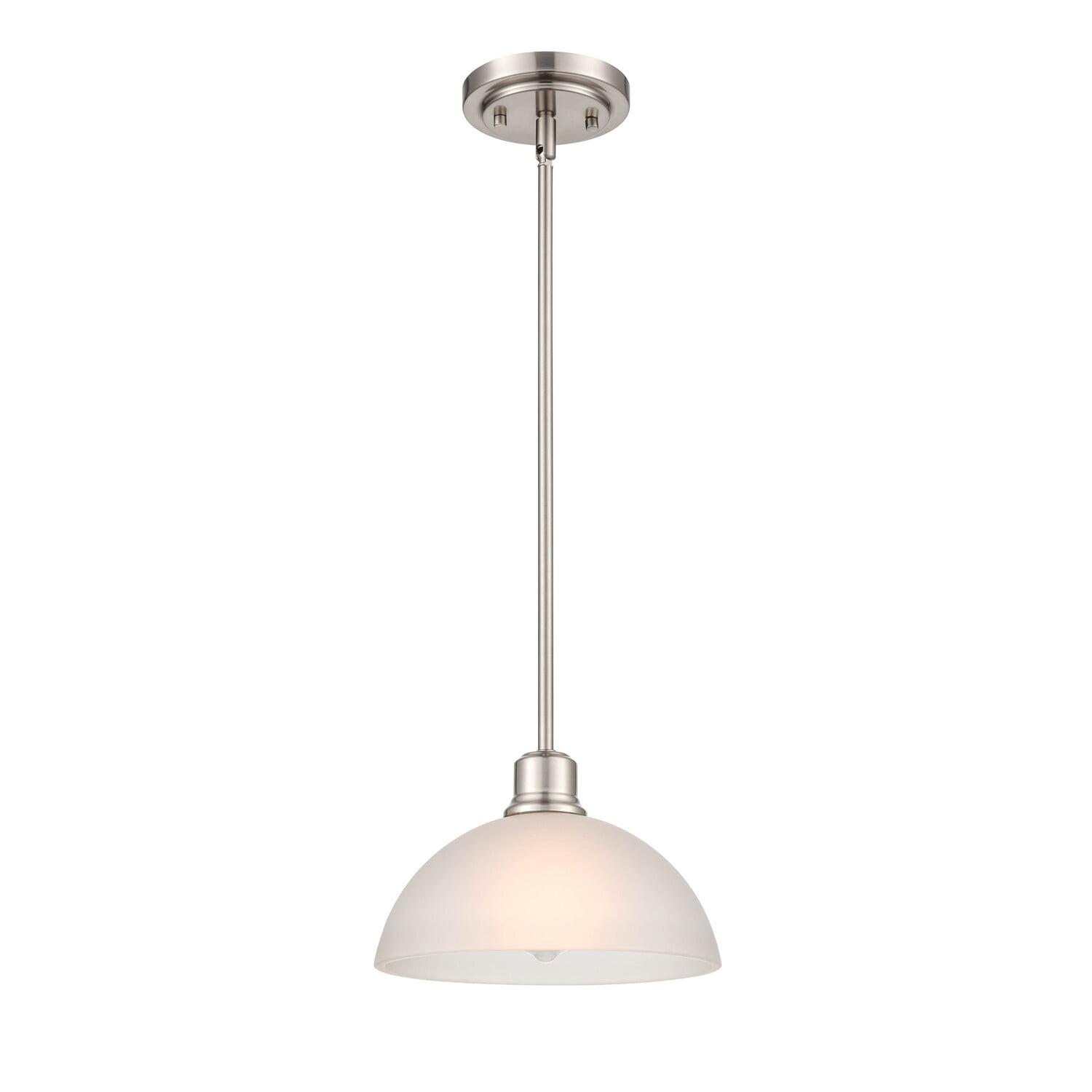 Elegant Amberle Brushed Nickel 9.5'' Bowl Pendant Light