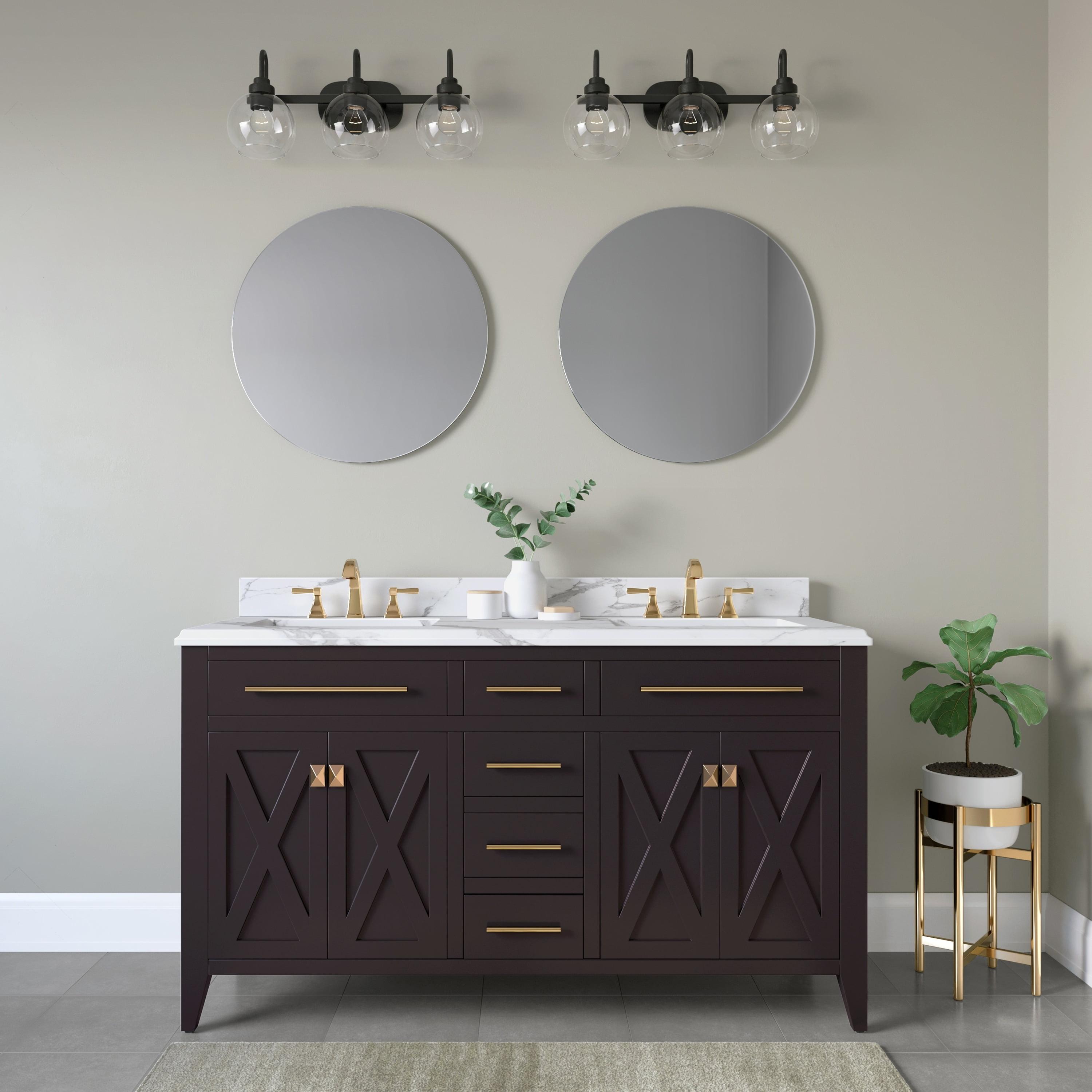 Matte Black 3-Light Vanity Bathroom Fixture, 25.75" Width