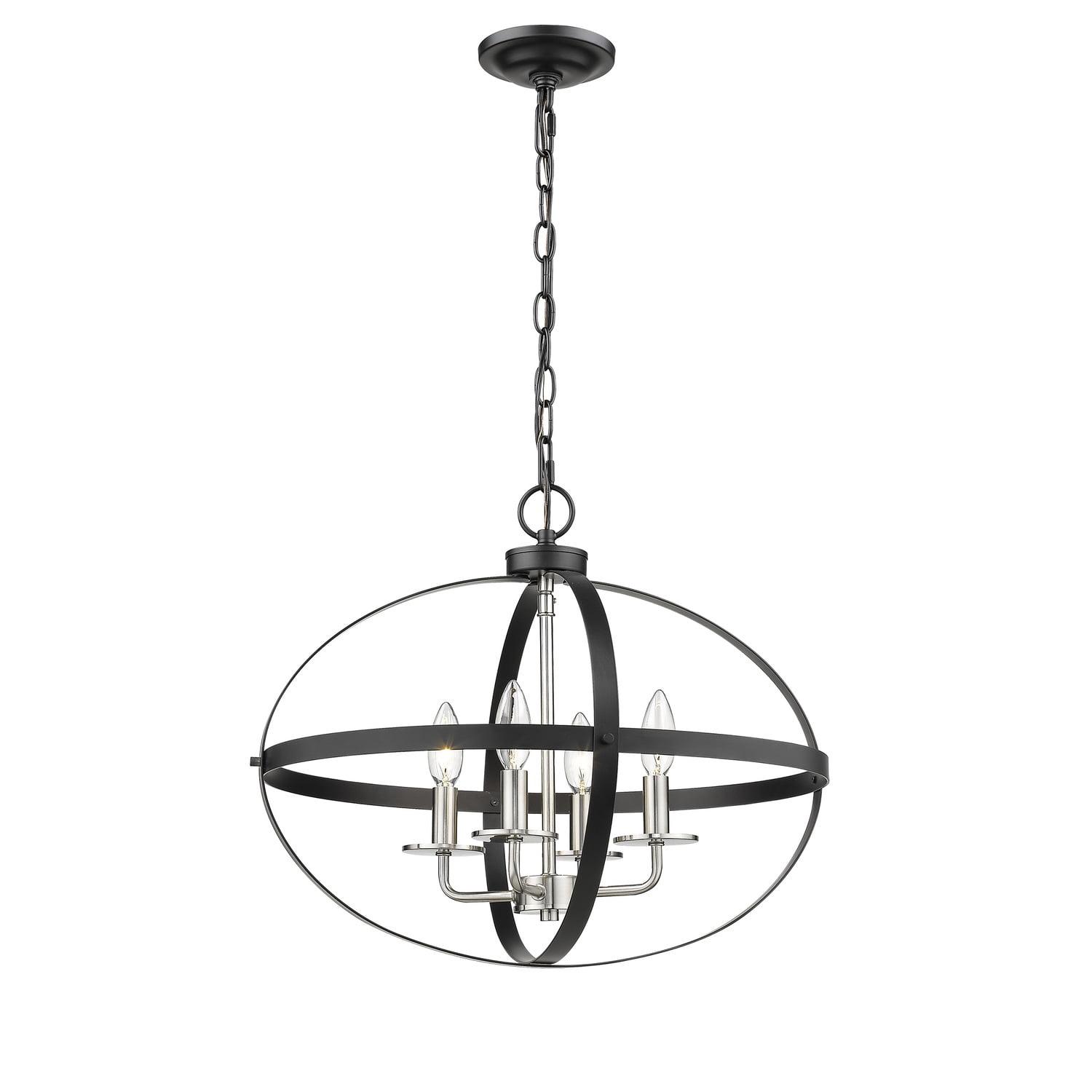 Eclipse 20" Matte Black & Brushed Nickel Globe Pendant Light