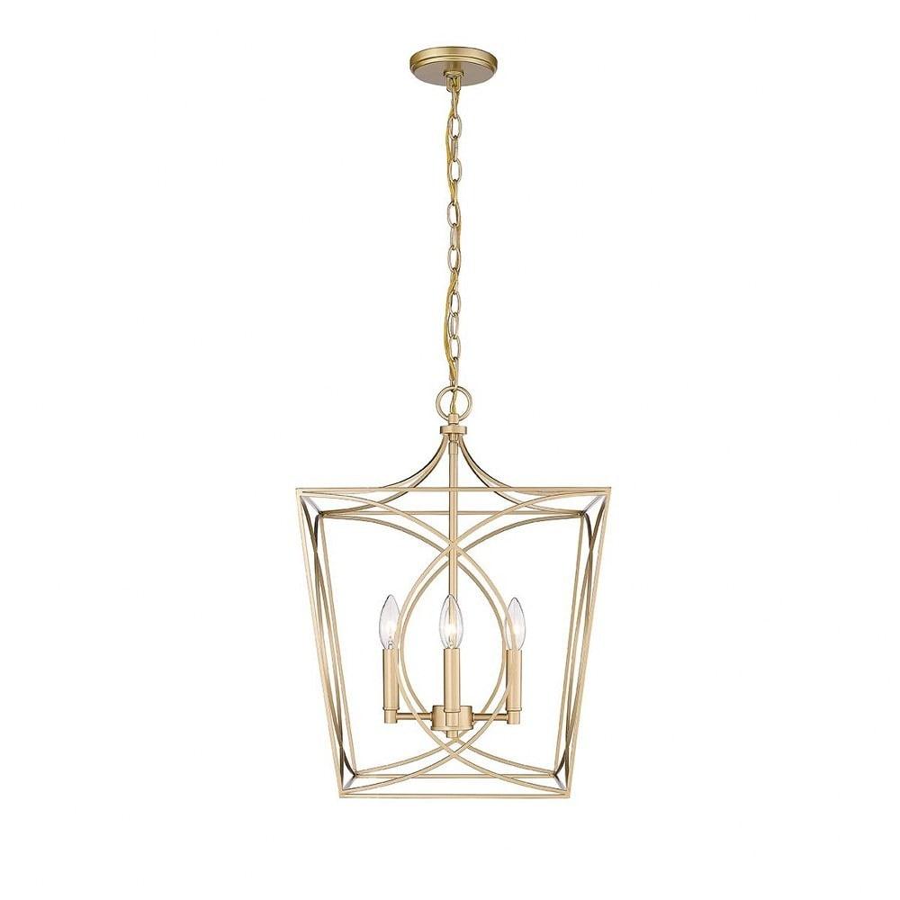 Tracy 16'' Painted Modern Gold 4-Light Taper Candle Style Chandelier