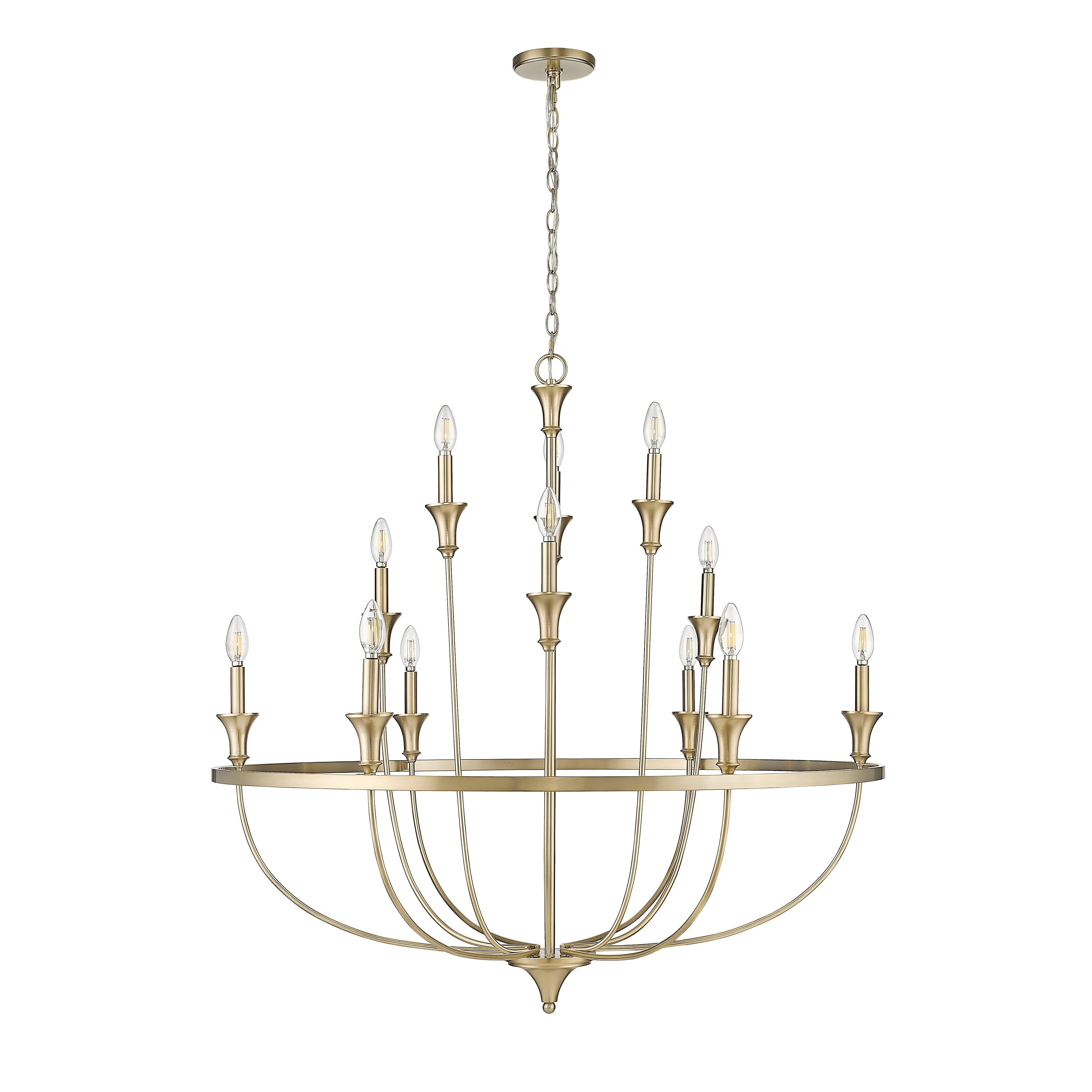 Florence Matte Black 15-Light Taper Candle Chandelier