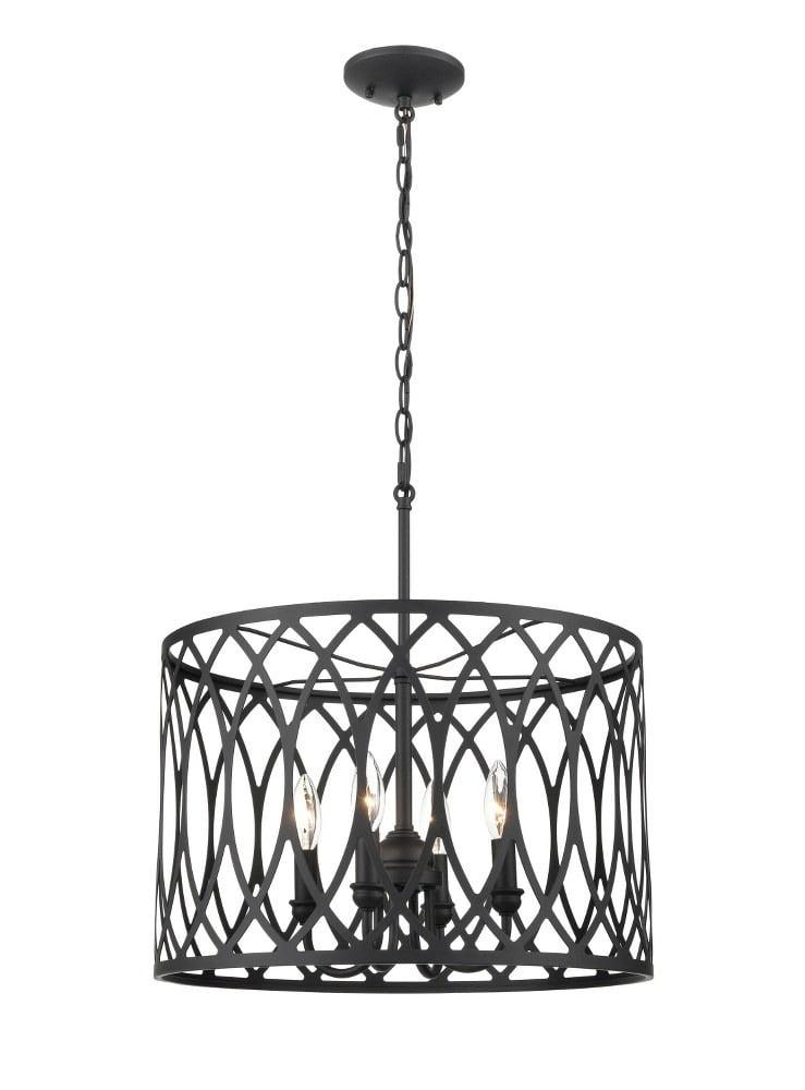 Arelyn Matte Black 4-Light Modern Island Pendant