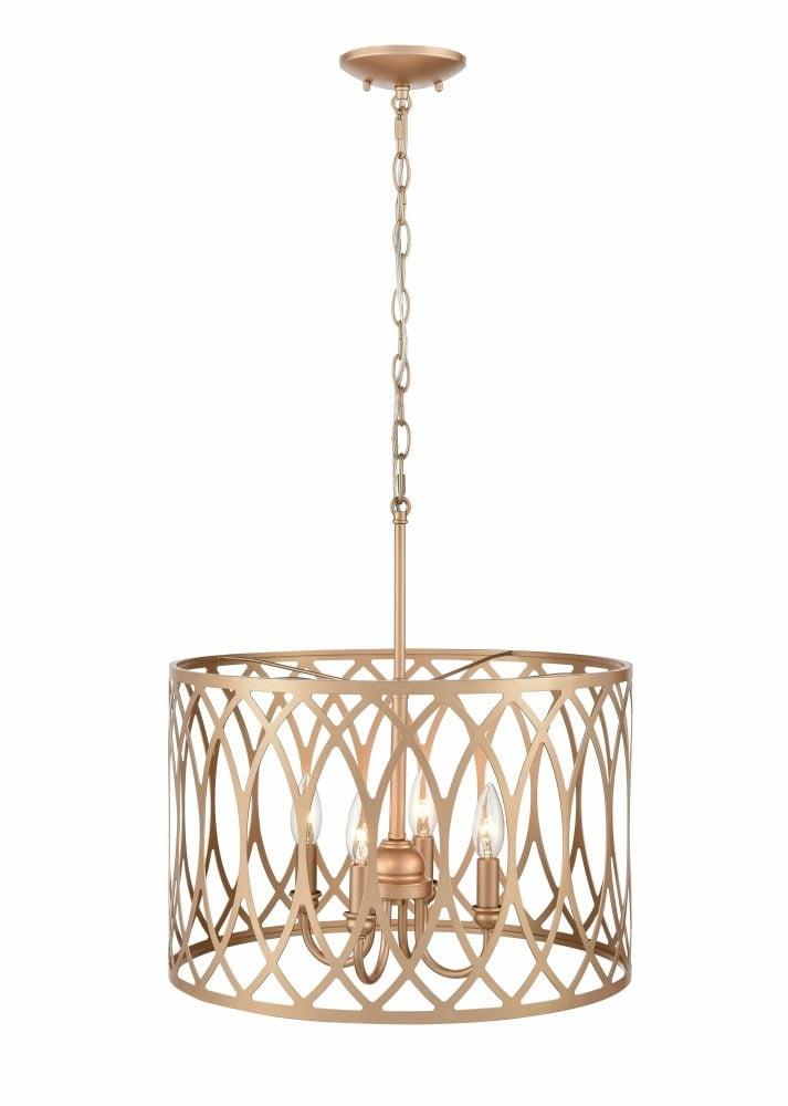 Arelyn 15'' Painted Modern Gold Glass Drum Pendant Light