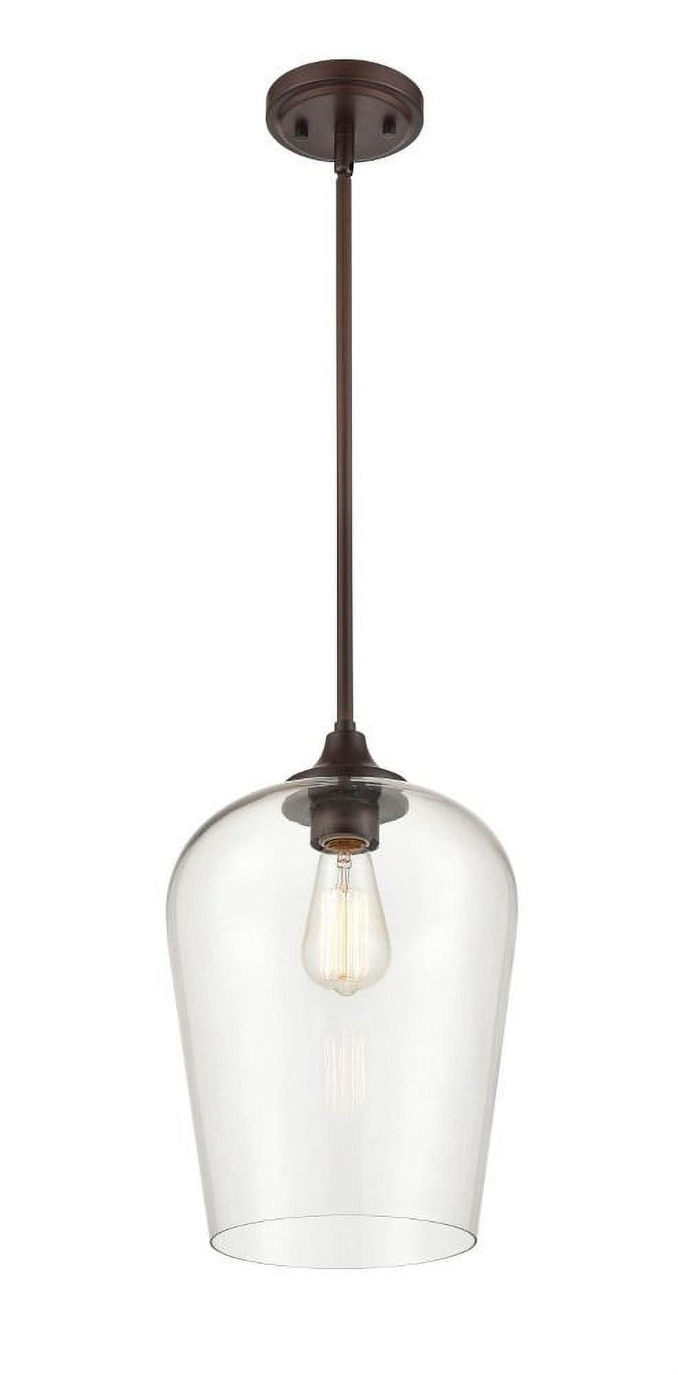 Ashford Rubbed Bronze Glass Mini Pendant Light