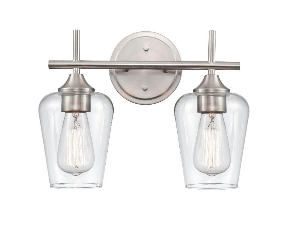 Ashford Elegance Brushed Nickel 2-Light Direct Wire Vanity Fixture