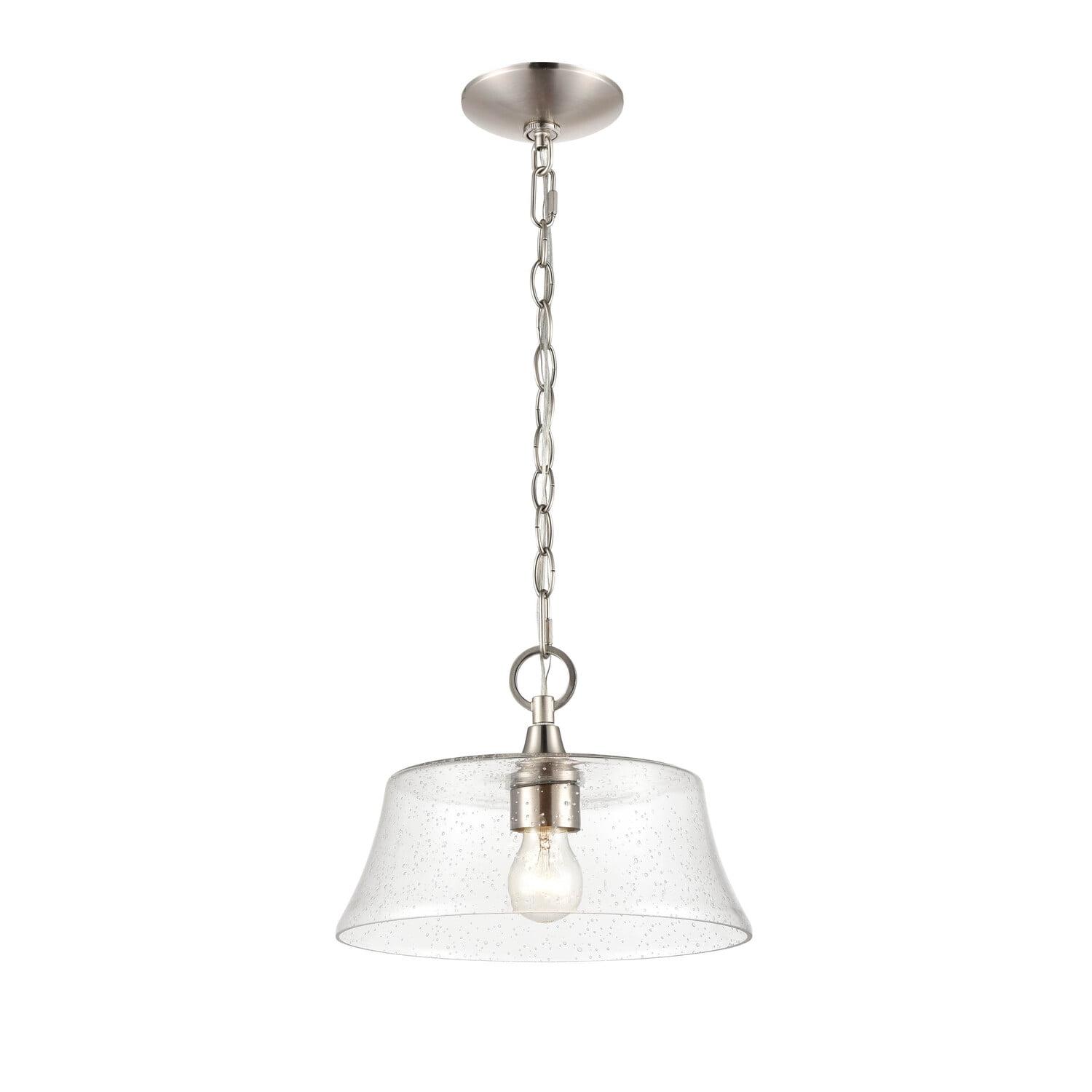 Caily 11.5" Brushed Nickel Pendant Light with Clear Glass Shade