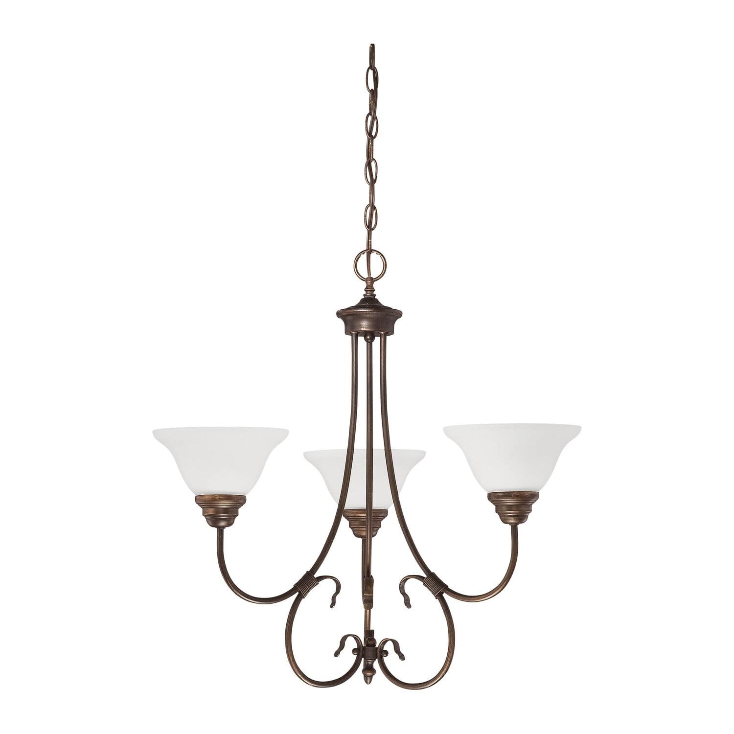 Fulton 25" Rubbed Bronze 3-Light Chandelier