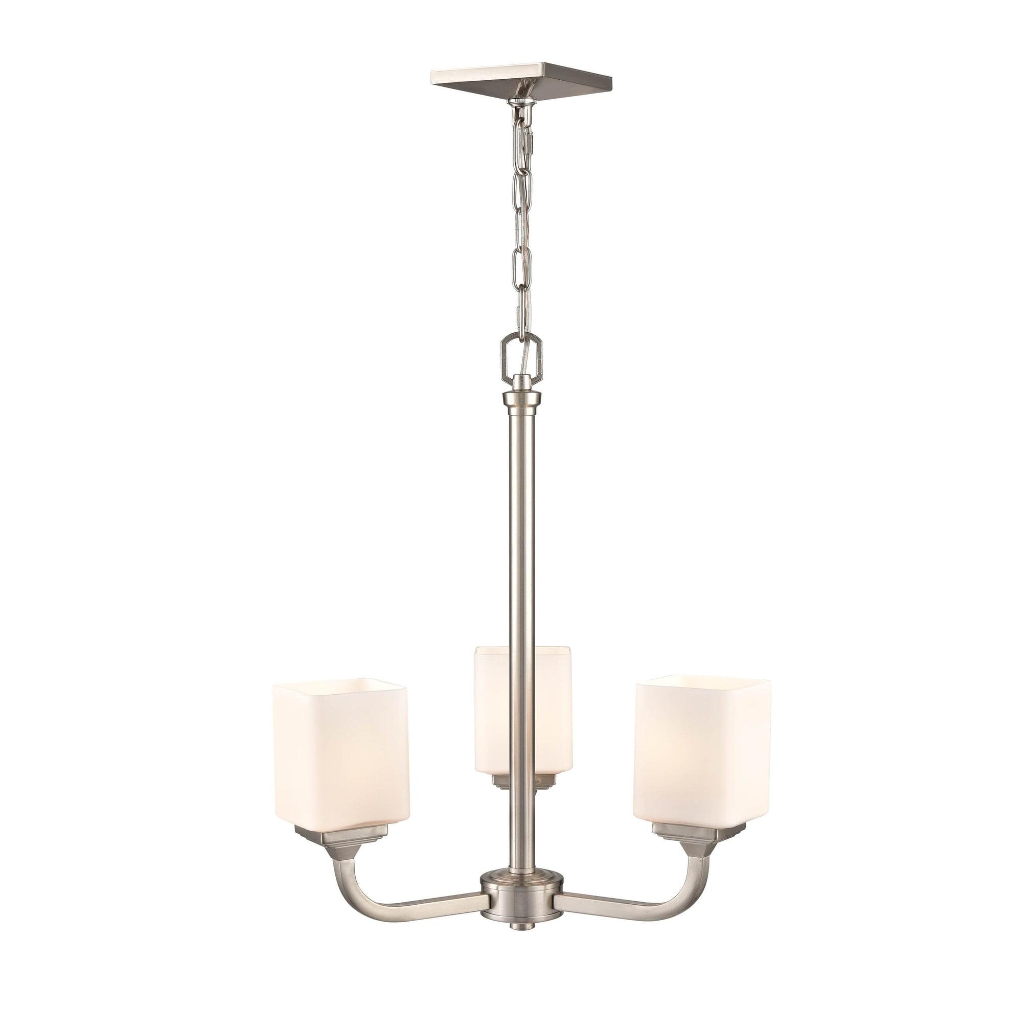 Millennium Lighting  Eddison 3 Light Chandelier in Brushed Nickel with Frosted Glass Shades
