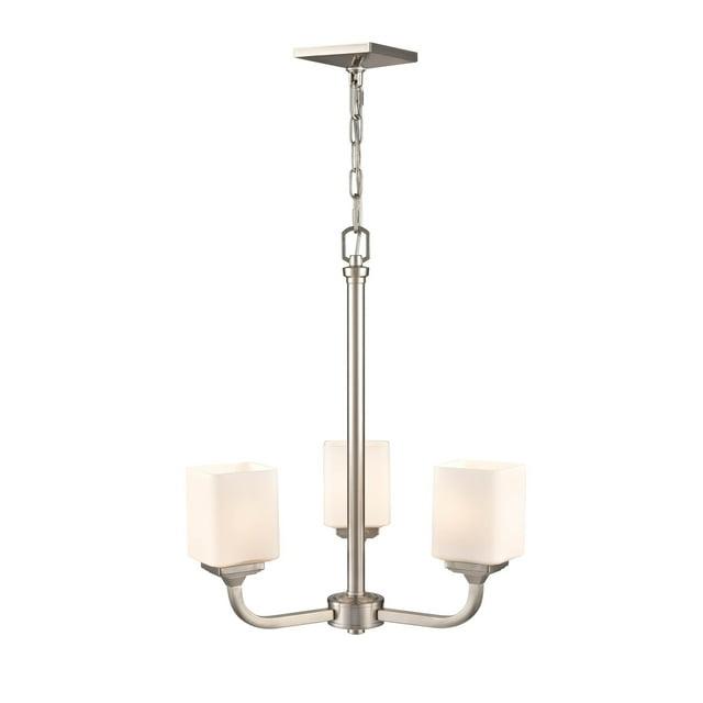 Millennium Lighting  Eddison 3 Light Chandelier in Brushed Nickel with Frosted Glass Shades