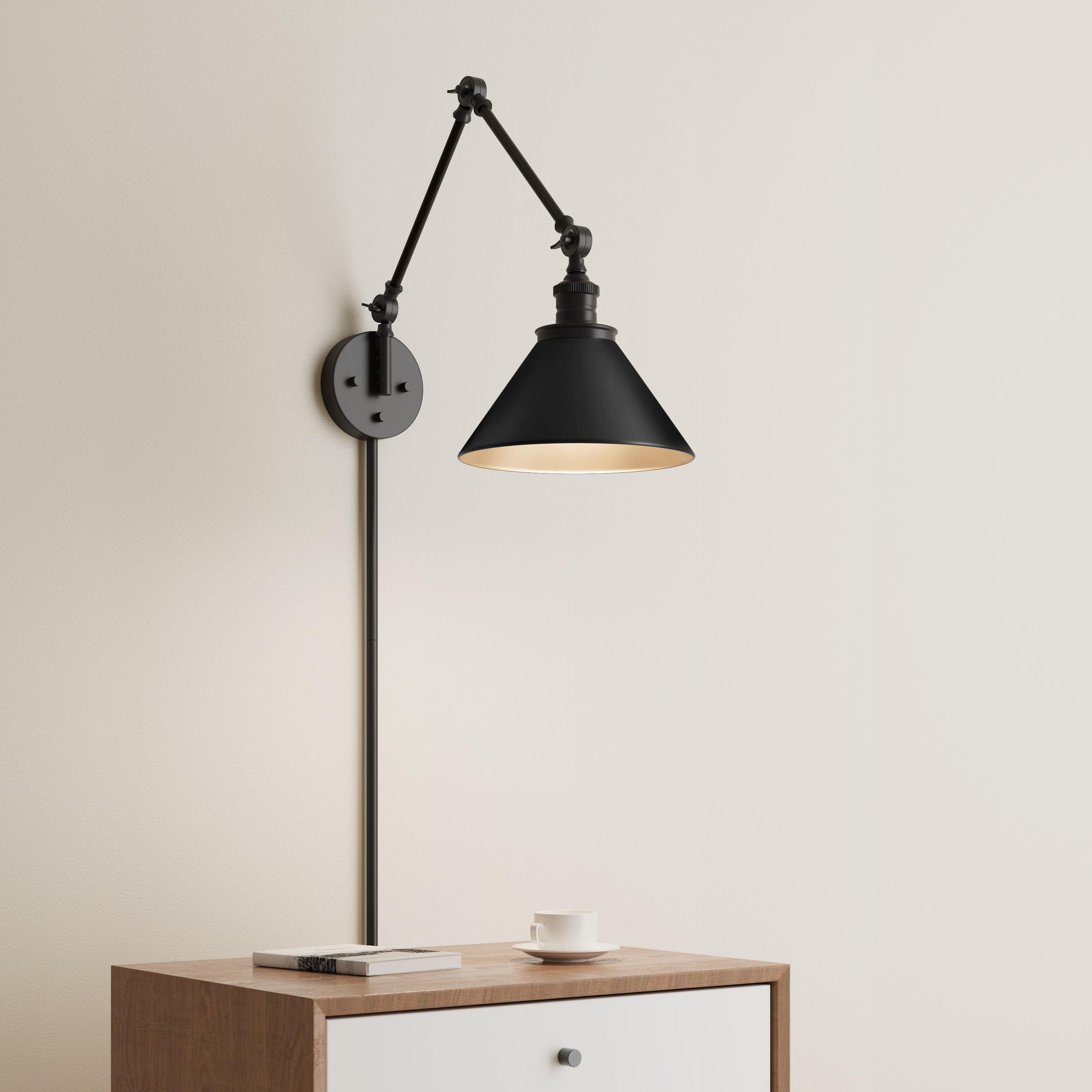 Matte Black Adjustable Swing Arm Wall Sconce