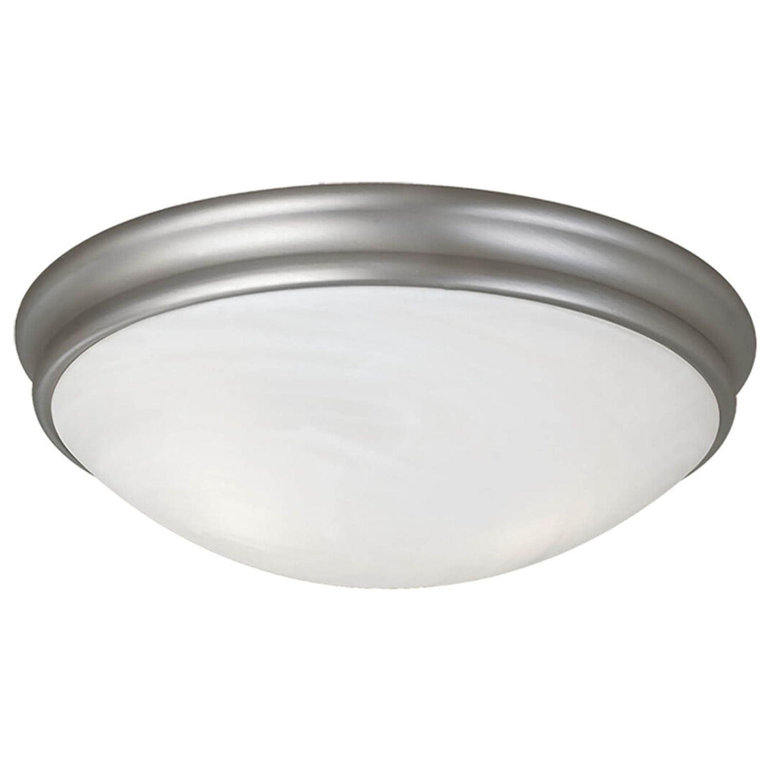 Sleek Satin Nickel 14" Indoor/Outdoor Flush Mount Ceiling Light