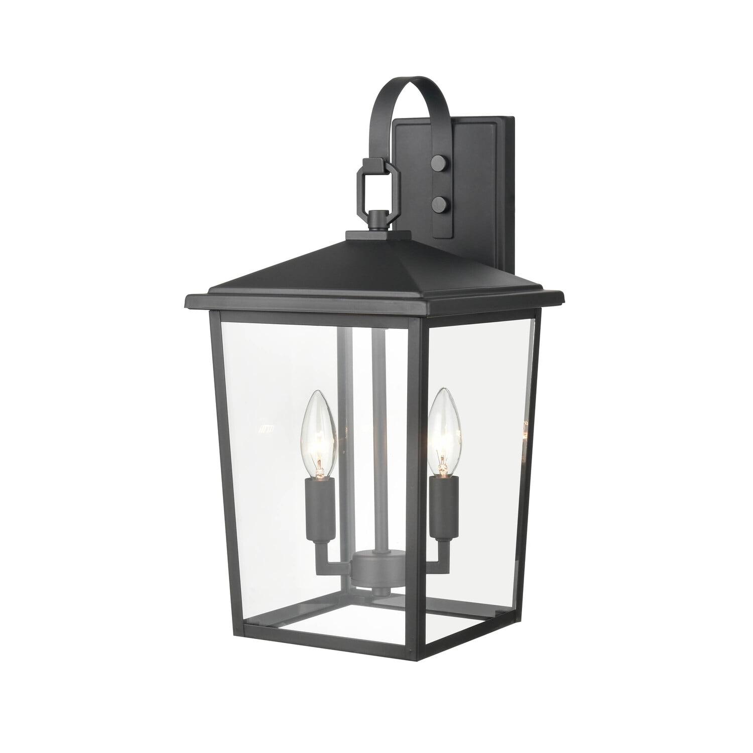 Fetterton Elegant Outdoor Wall Lantern in Powder Coat Black