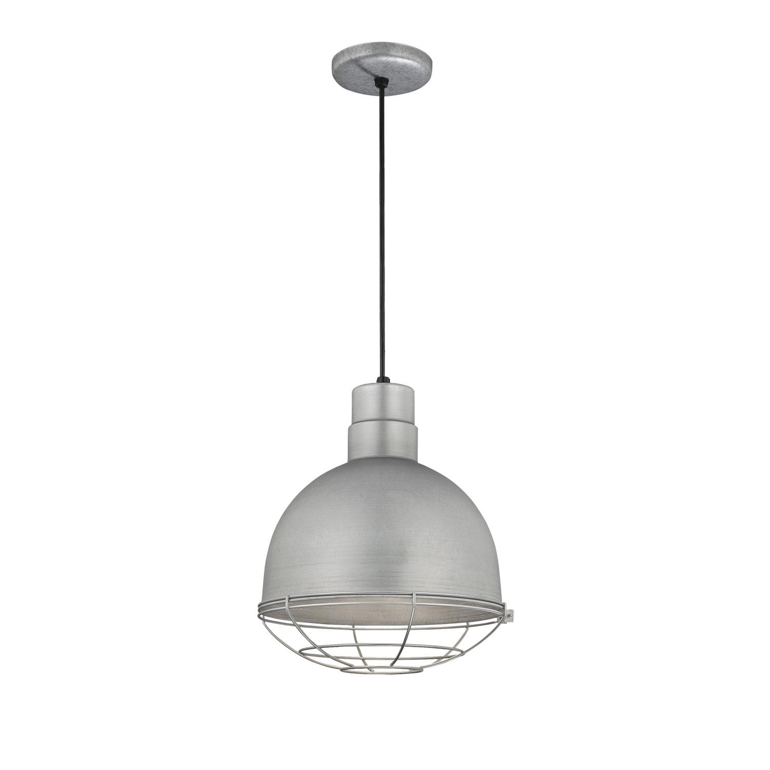 Galvanized Chrome 12" Industrial Bowl Pendant Light