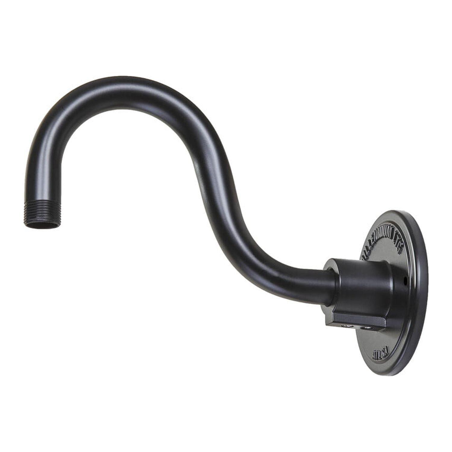 R Series Satin Black Gooseneck Outdoor Sconce, 10" Wide