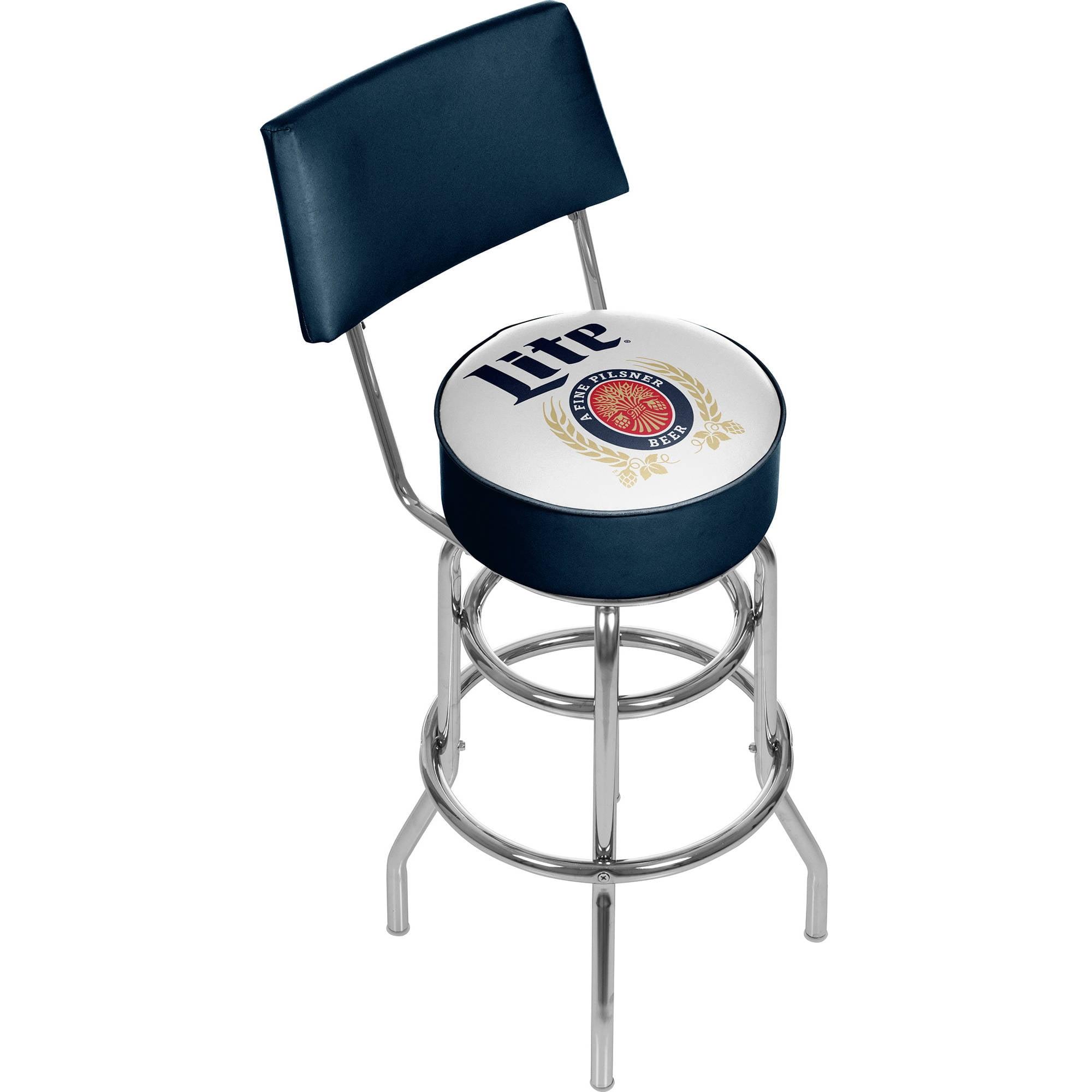 Retro Blue Acrylic Swivel 31'' Bar Stool with Chrome Base