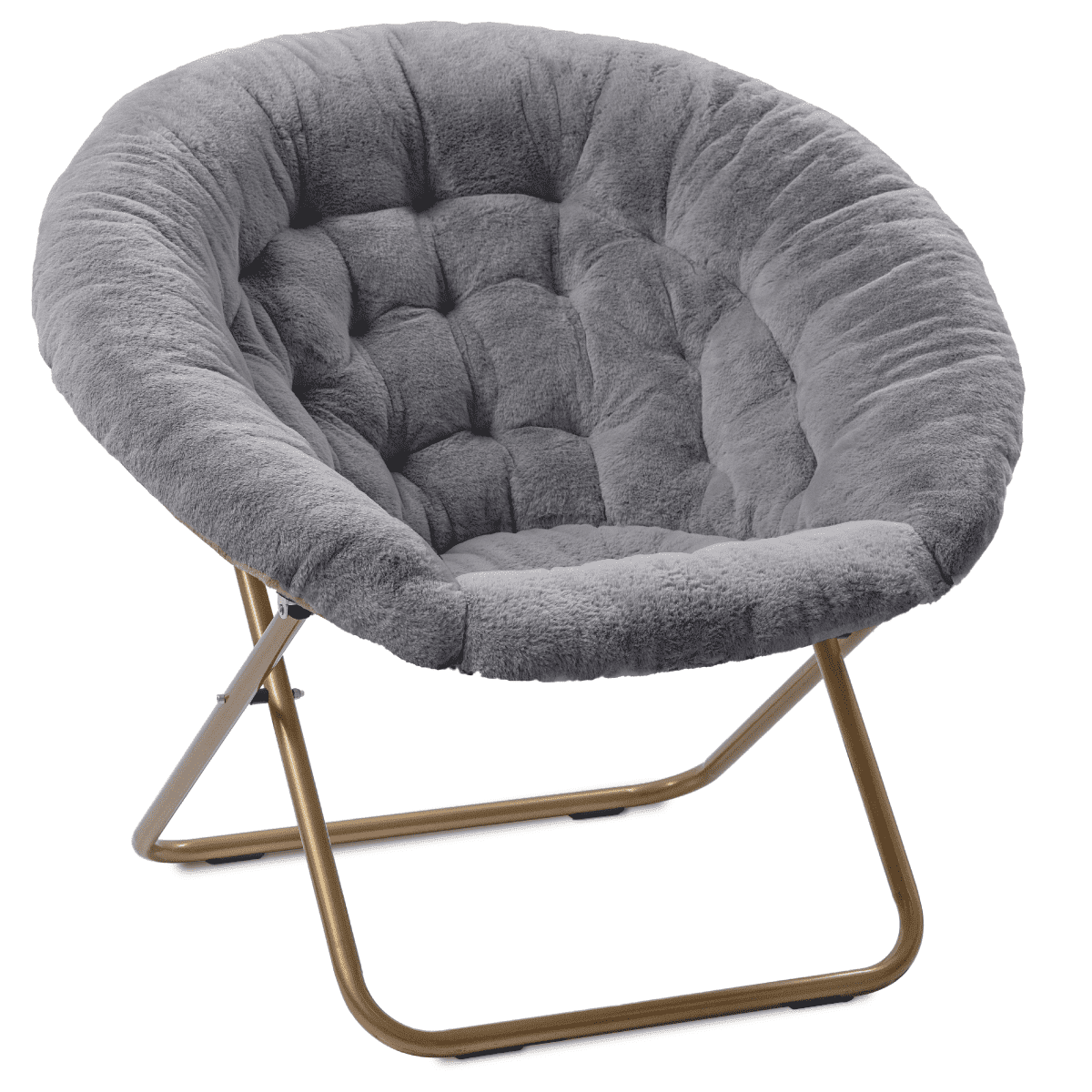 Milliard Cozy Chair / Faux Fur Saucer Chair for Bedroom / X-Large, Grey