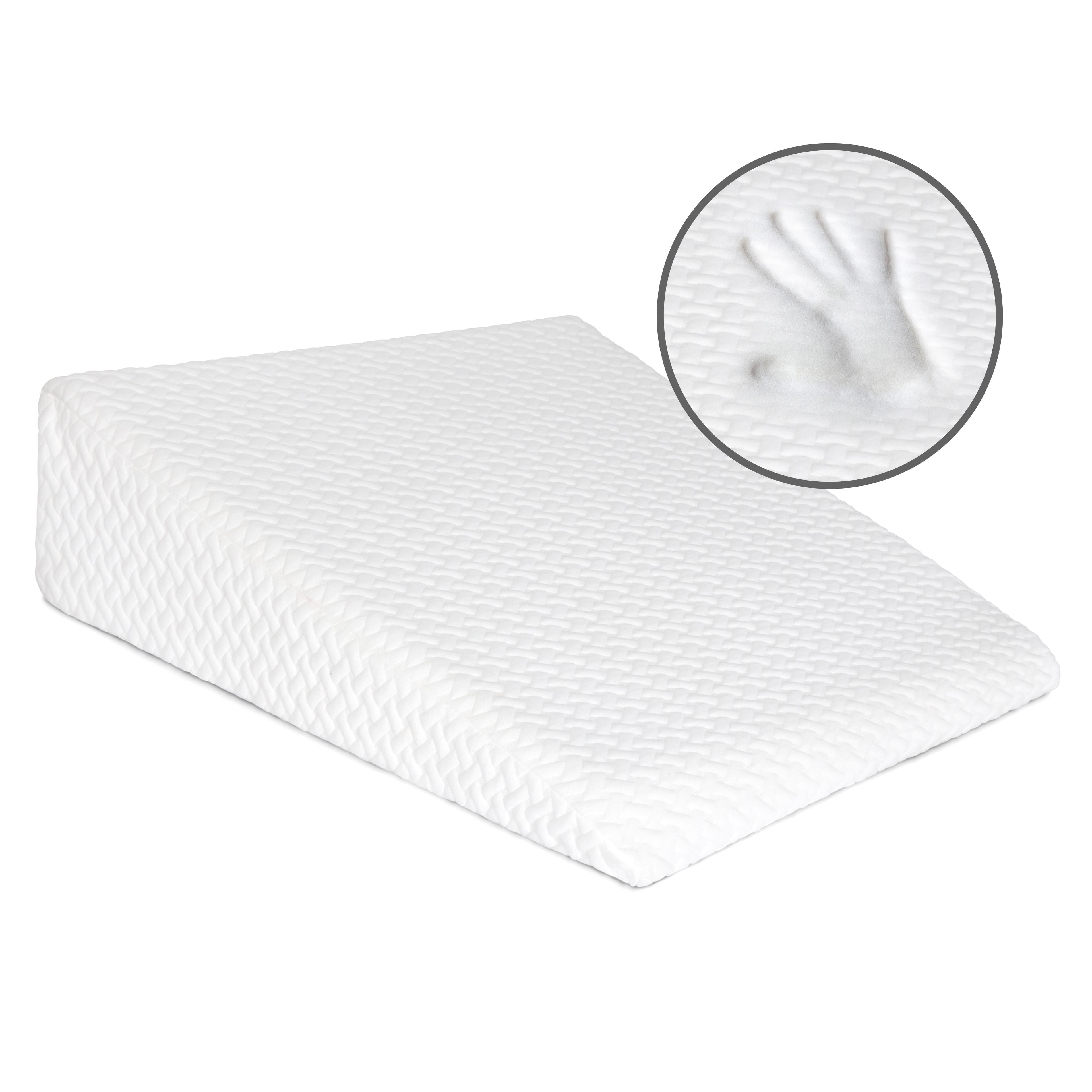 White Memory Foam Wedge Pillow with Washable Cover