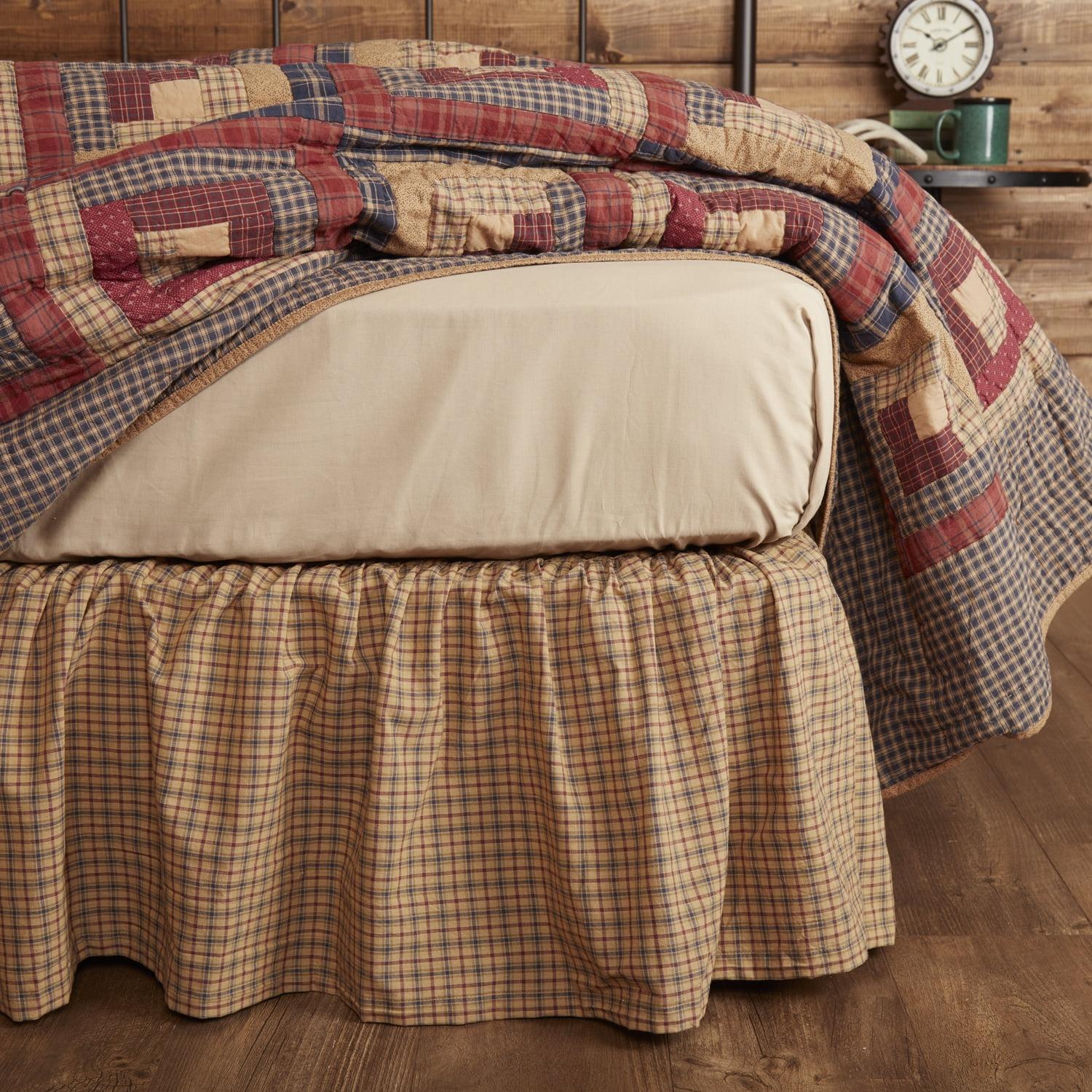 Millsboro Twin Cotton Plaid Bed Skirt with 16-Inch Drop