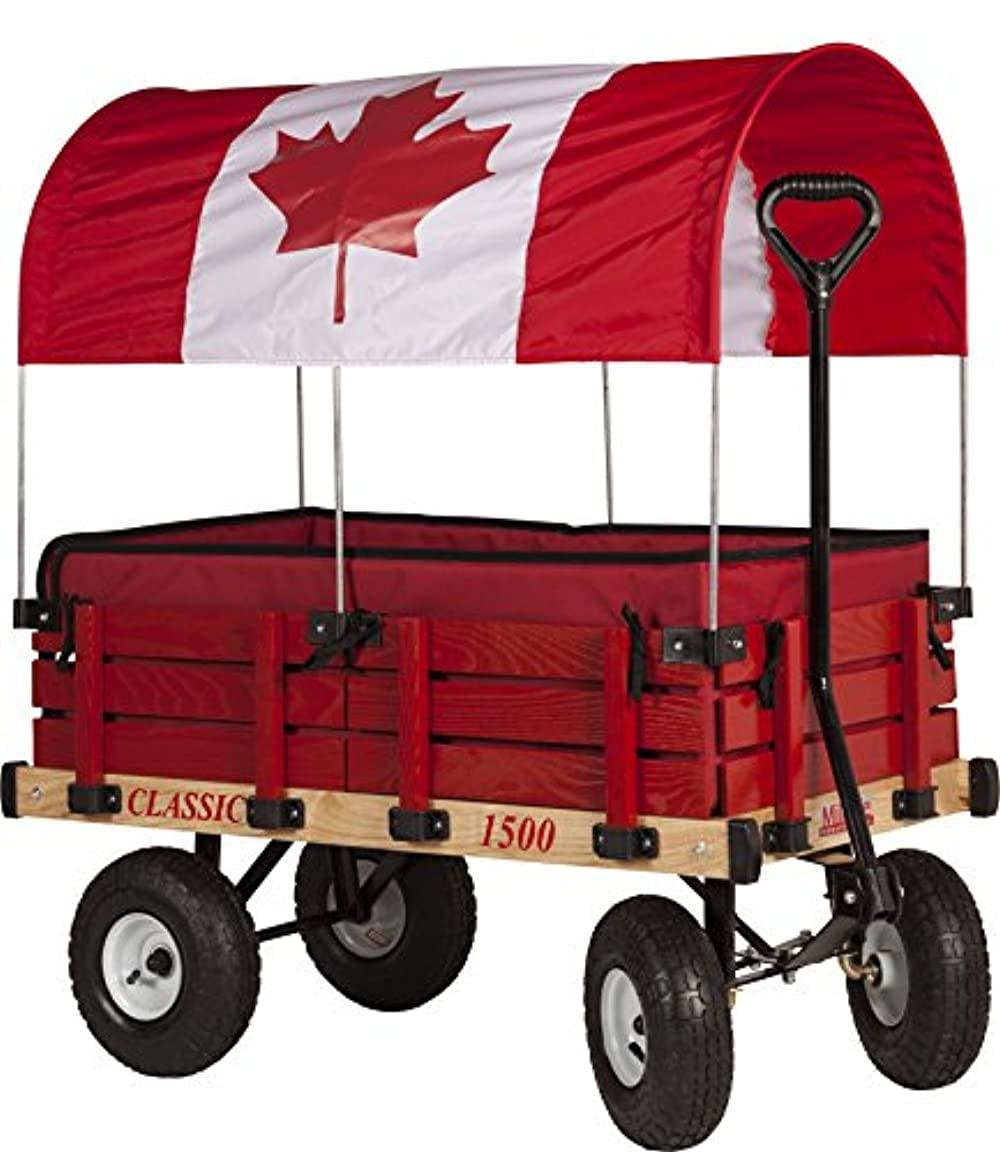Millside Industries 04879 20 inch x 38 inch Wooden Cdn Covered Wagon with Pads