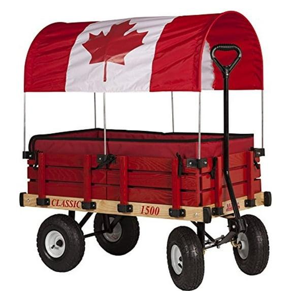 Millside Industries 04879 20 inch x 38 inch Wooden Cdn Covered Wagon with Pads