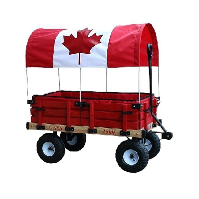 Millside Industries  20 in. x 38 in. Wooden Cdn Covered Wagon with Pads
