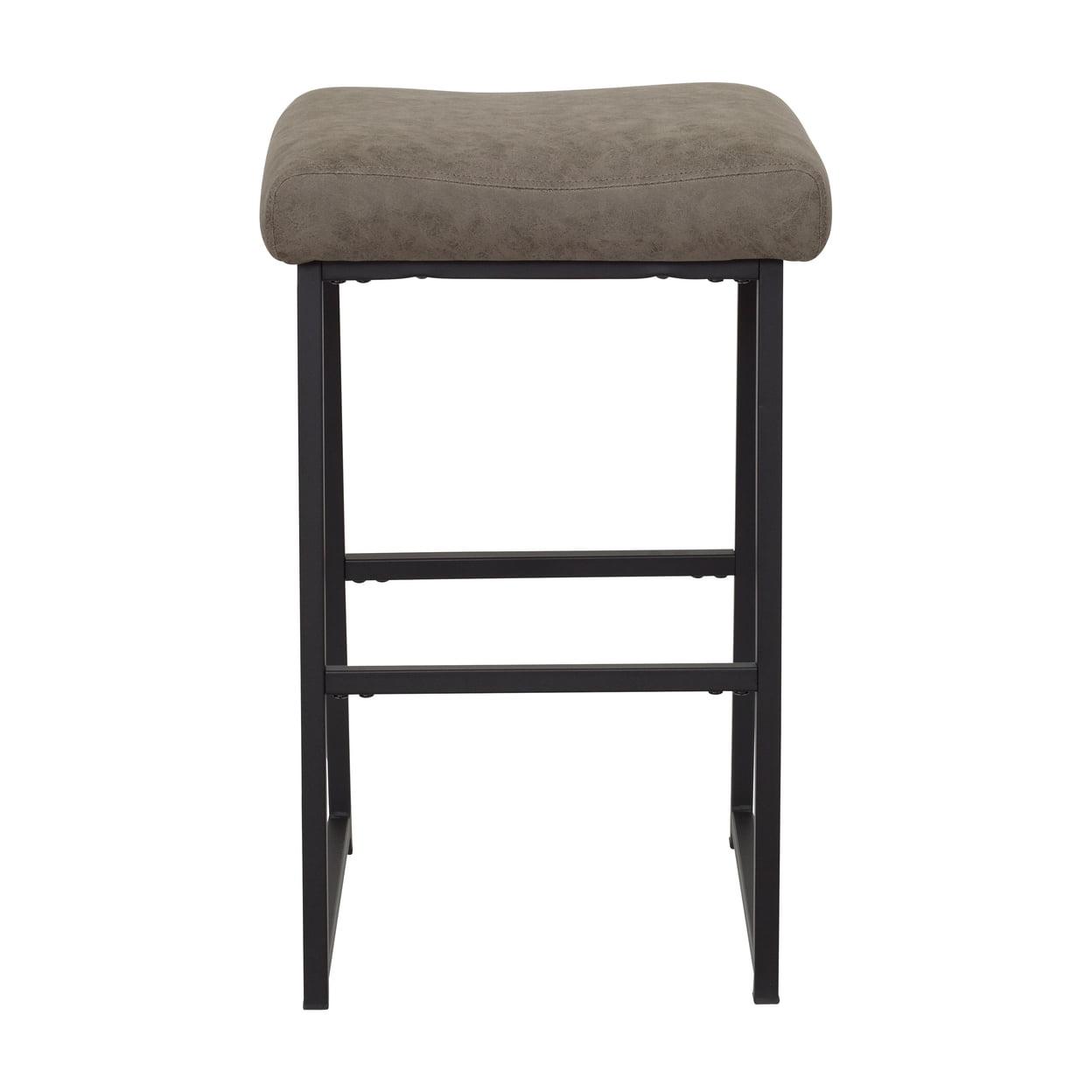 Milo Taupe Faux Leather Backless Counter Stool