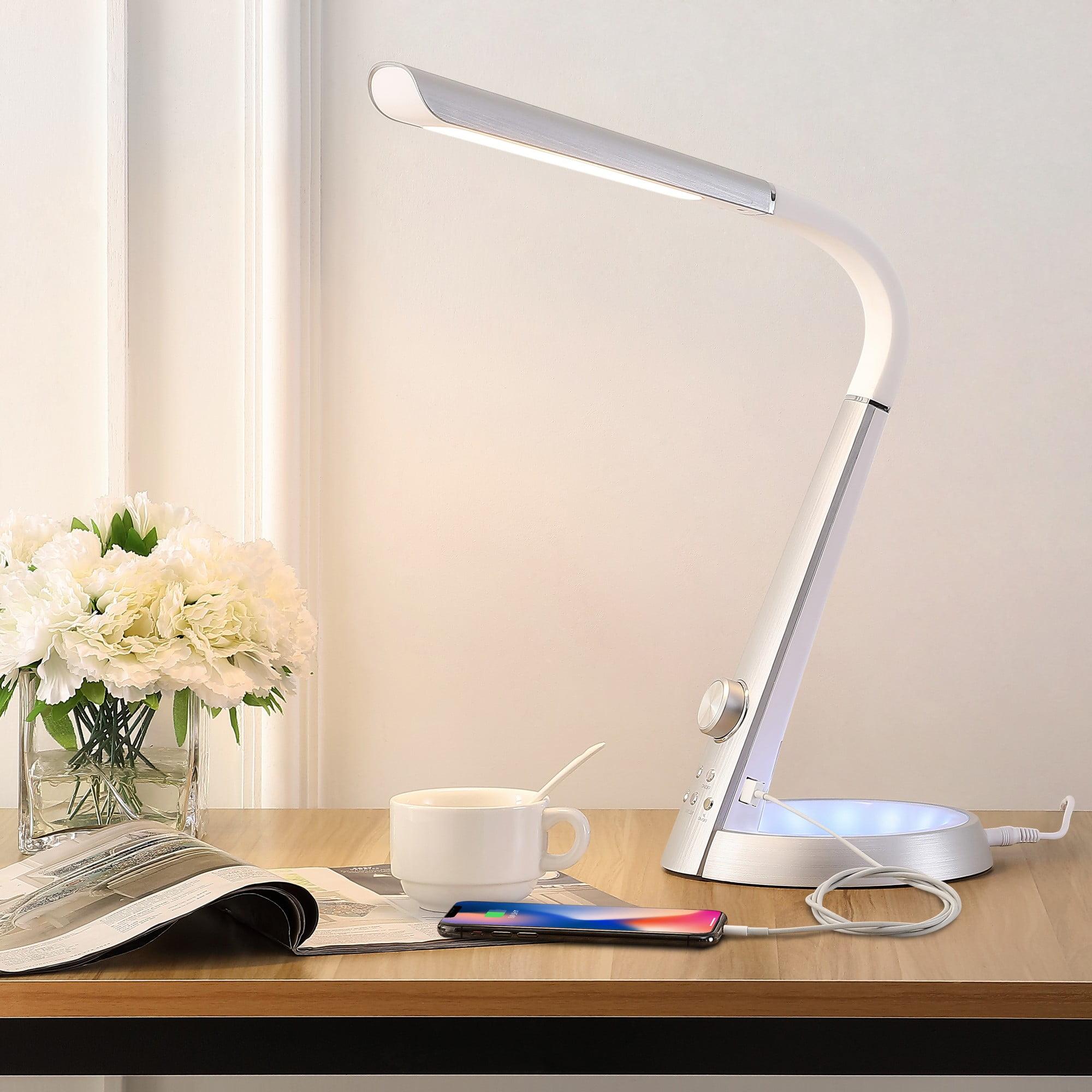 Milton 19" Silver Aluminum Adjustable LED Task Lamp with USB