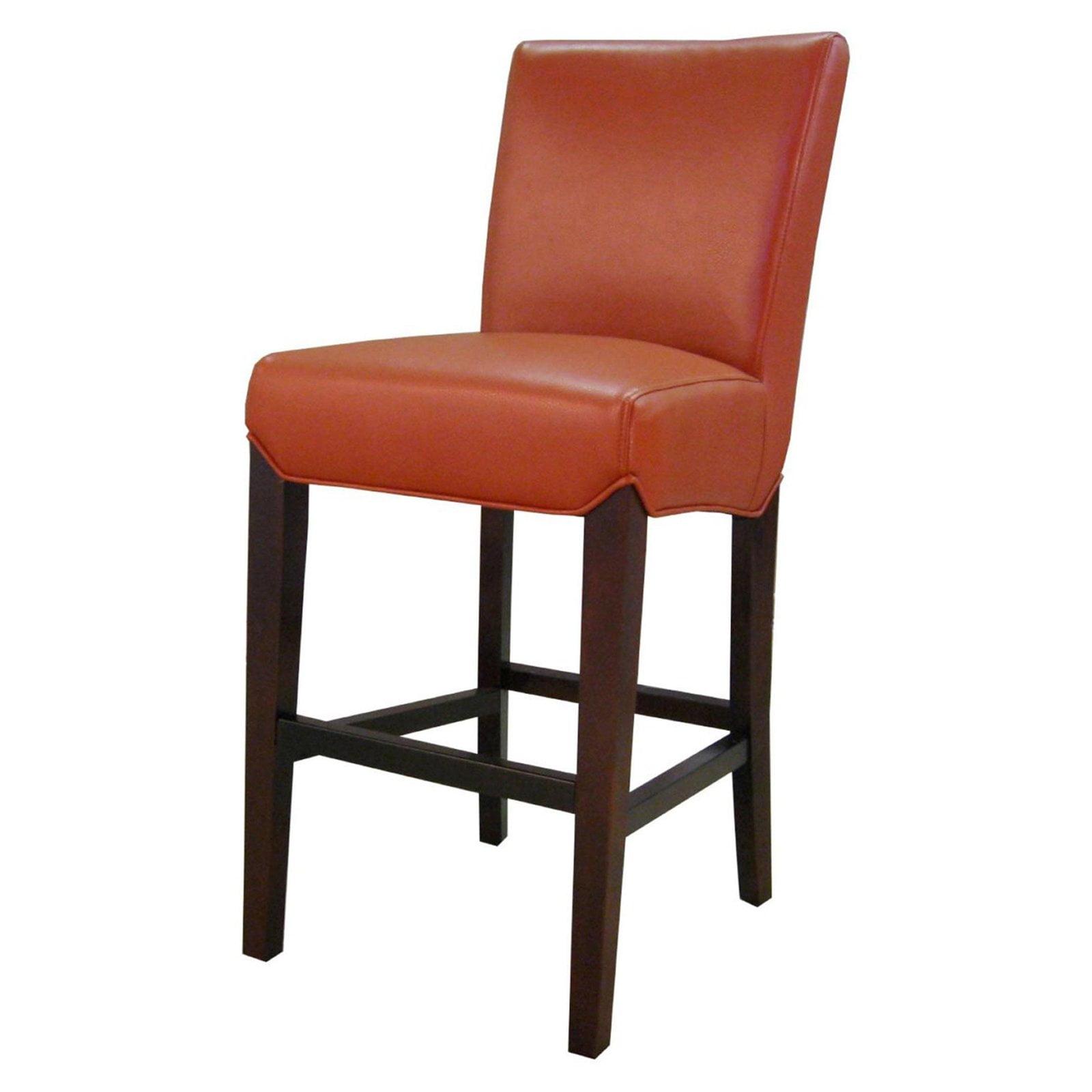 New Pacific Direct Milton Bonded Leather Counter Bar & Counter Stools, Pumpkin Brown