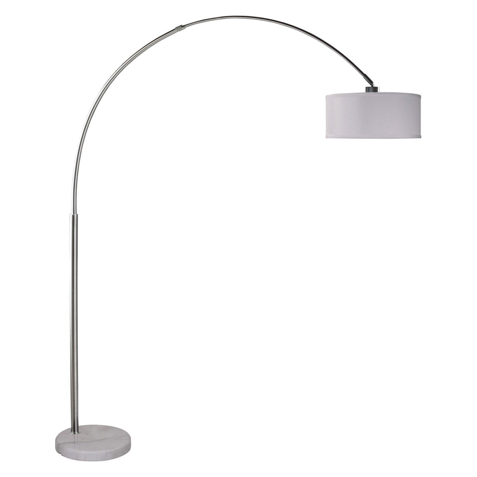 Sophia Adjustable White Arc Floor Lamp with Marble Base