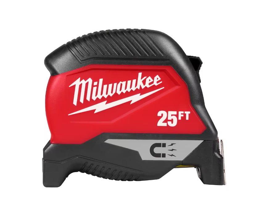 Milwaukee 48-22-1025MG 25' Compact Magnetic Tape Measure, 2 Pack
