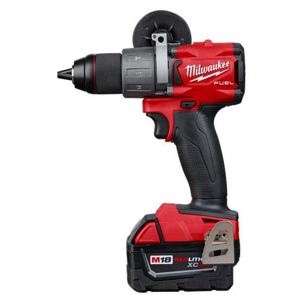 Milwaukee M18 Fuel 1/2" 18V Brushless Hammer Drill Driver 2804-22 with (2) 5Ah Batteries, Charger, & Tool Case