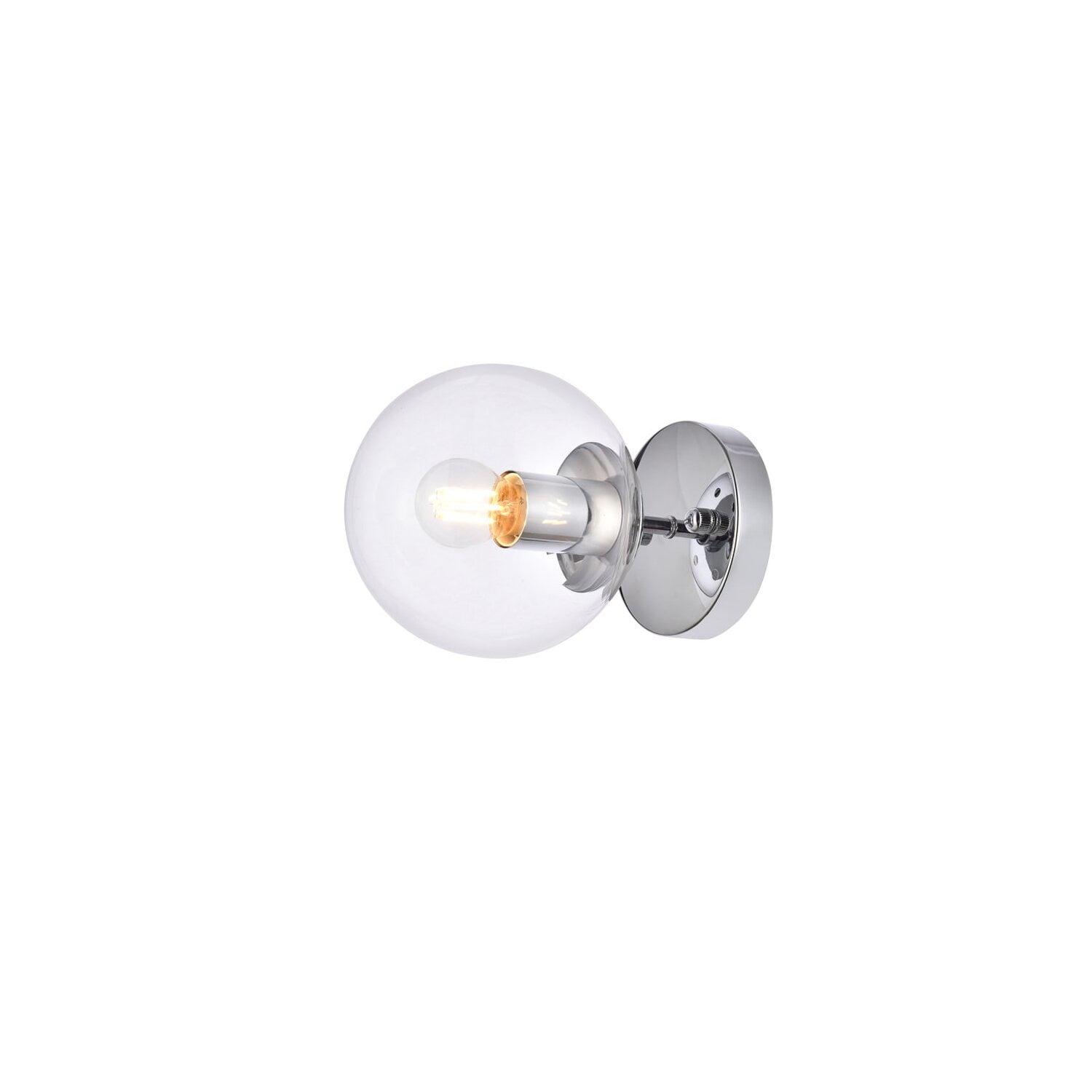 Elegant Lighting Mimi six inch dual flush mount and bath sconce in chrome with clear glass