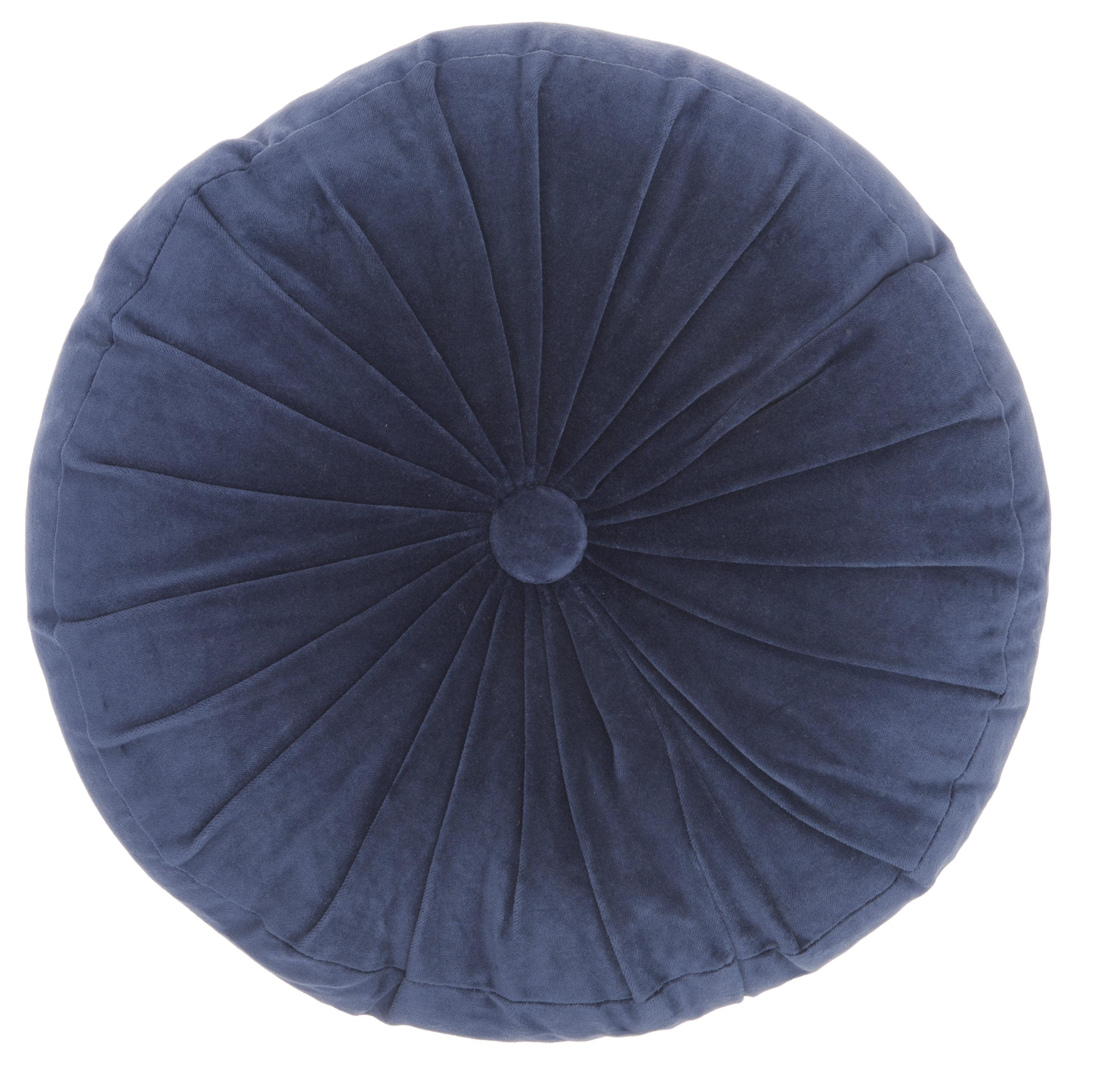 Velvety Navy Ruched 16" Square Floor Pillow Set - Elegance for Home