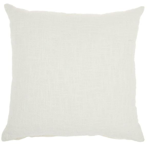 Mina Victory Life Styles Solid Woven Cotton Throw Pillow in White