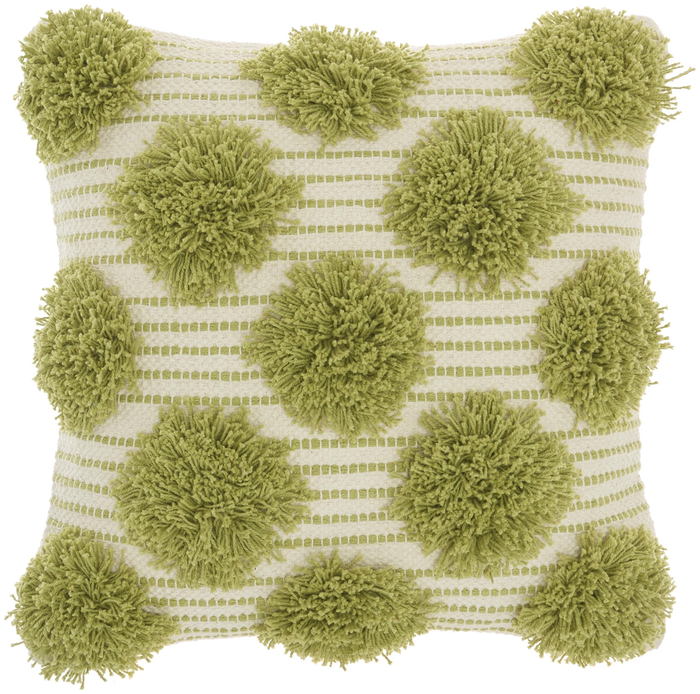 Pom-poms Cotton Reversible Throw Pillow