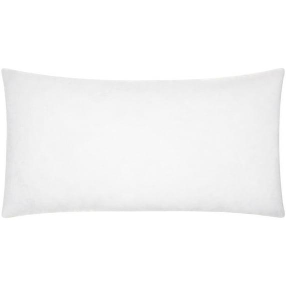 14"x26" Oversized Hyper Duck Down Feather Lumbar Throw Pillow White - Mina Victory: Cotton Cover, Indoor Use, Knife Edge