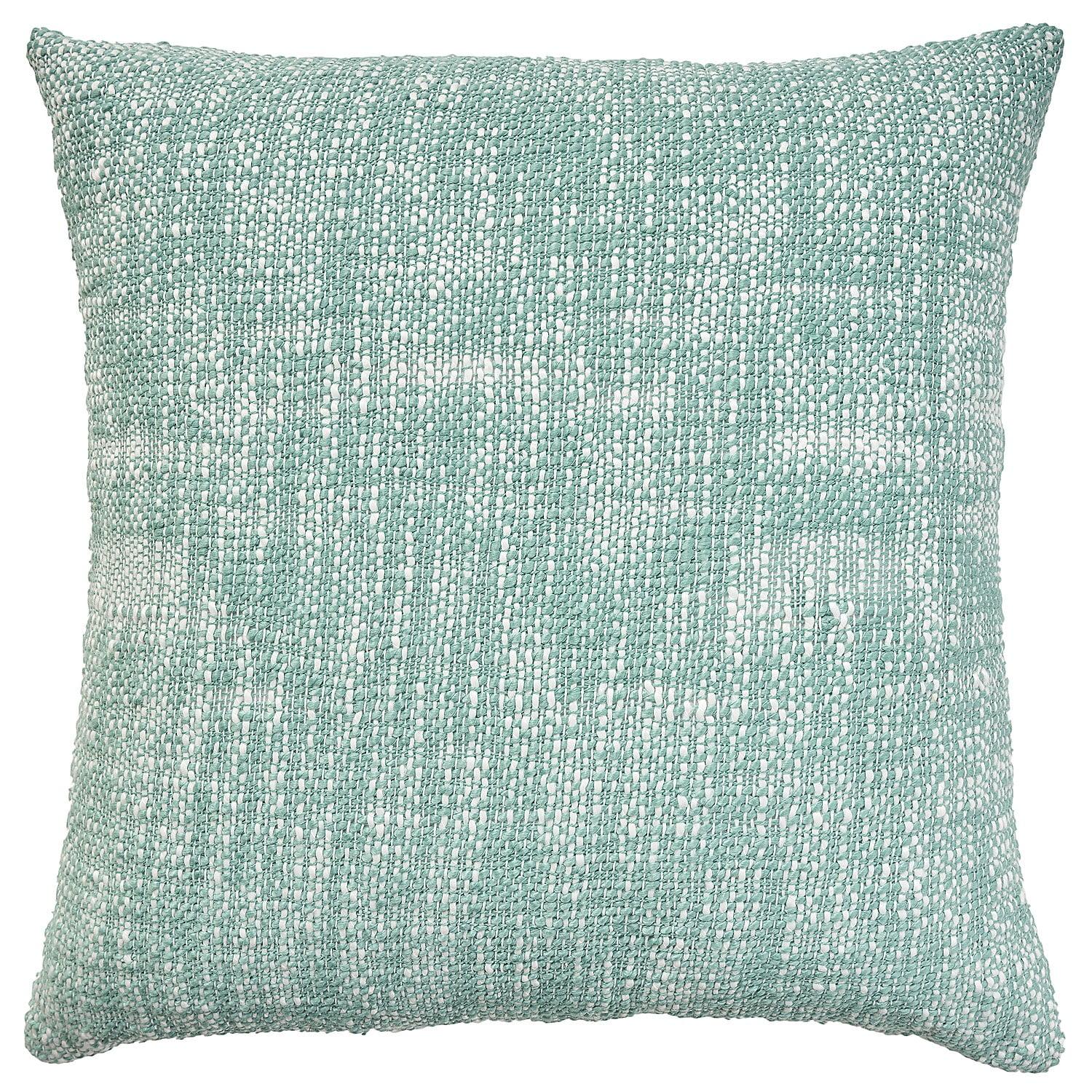 Turquoise Woven Basketweave Reversible Outdoor Throw Pillow 18" x 18"