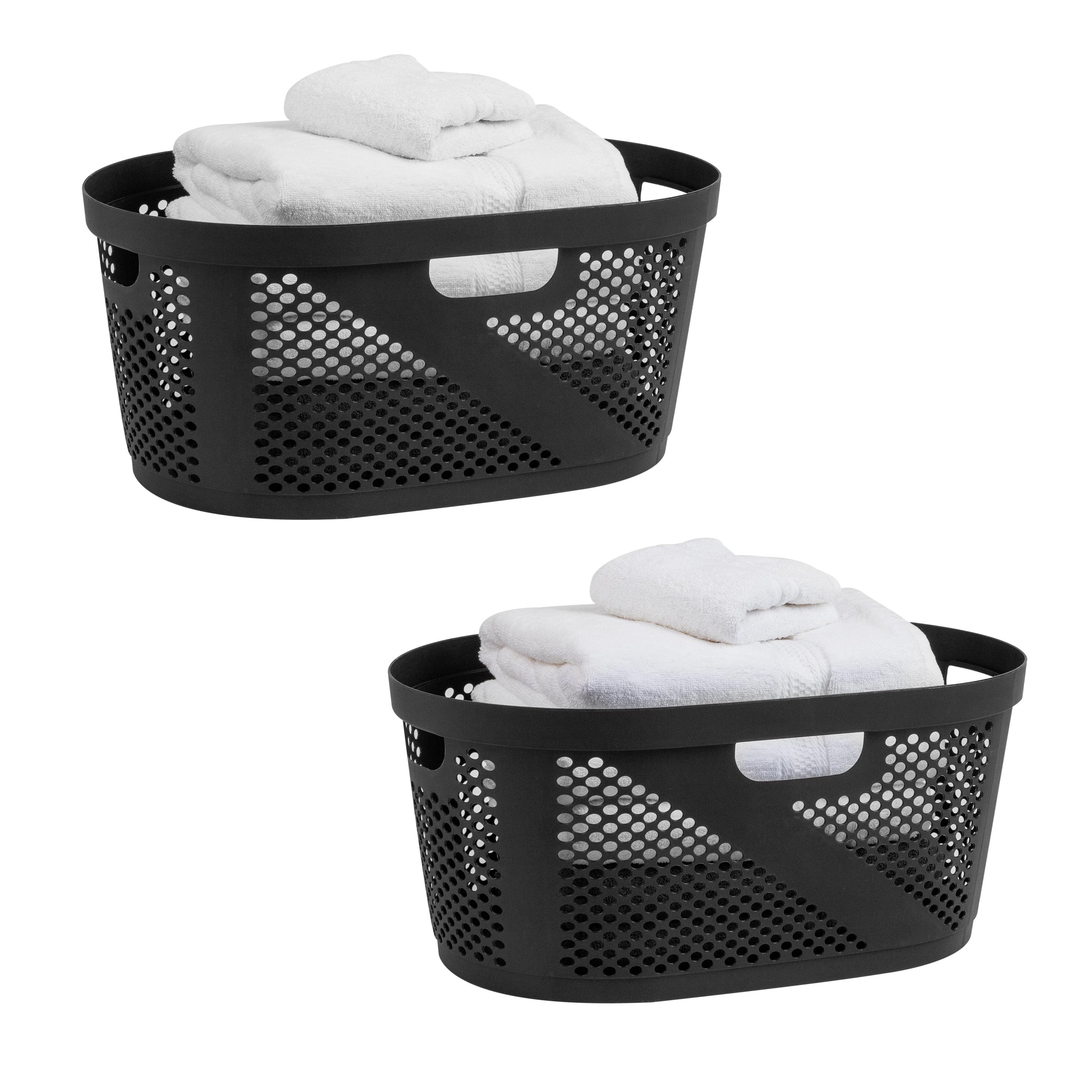 Mind Reader Mind Reader 40L Laundry Basket, Clothes Hamper, Ventilated, Plastic, 23"L x 14.5"W x 10.5"H, 2 Pack (Set of 2)